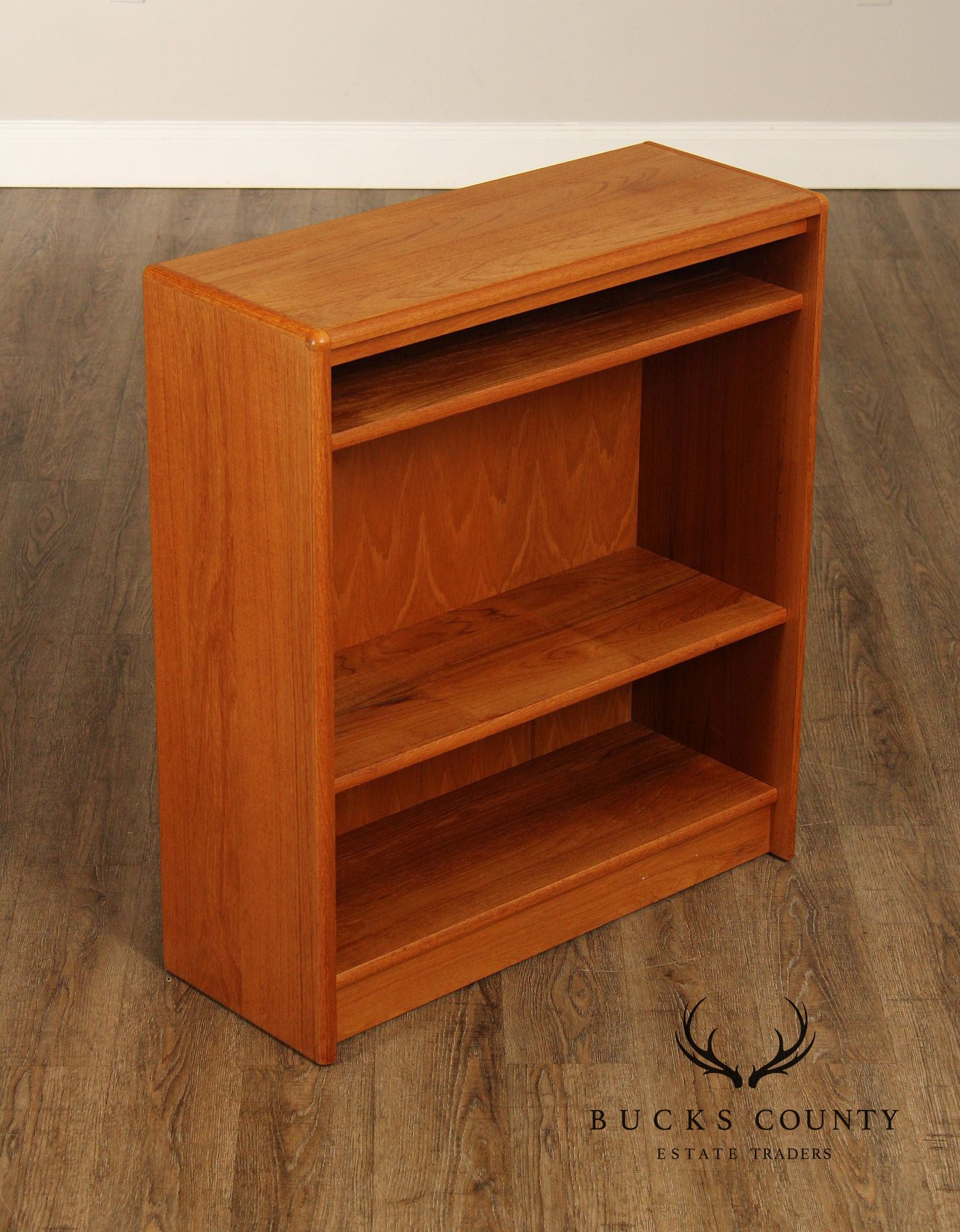 Danish Modern Teak Open Low Bookcase