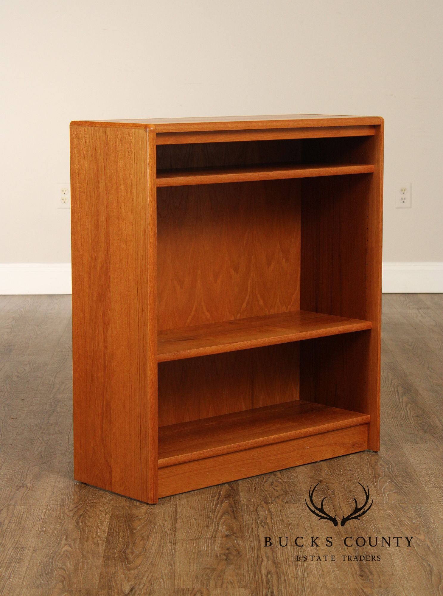 Danish Modern Teak Open Low Bookcase