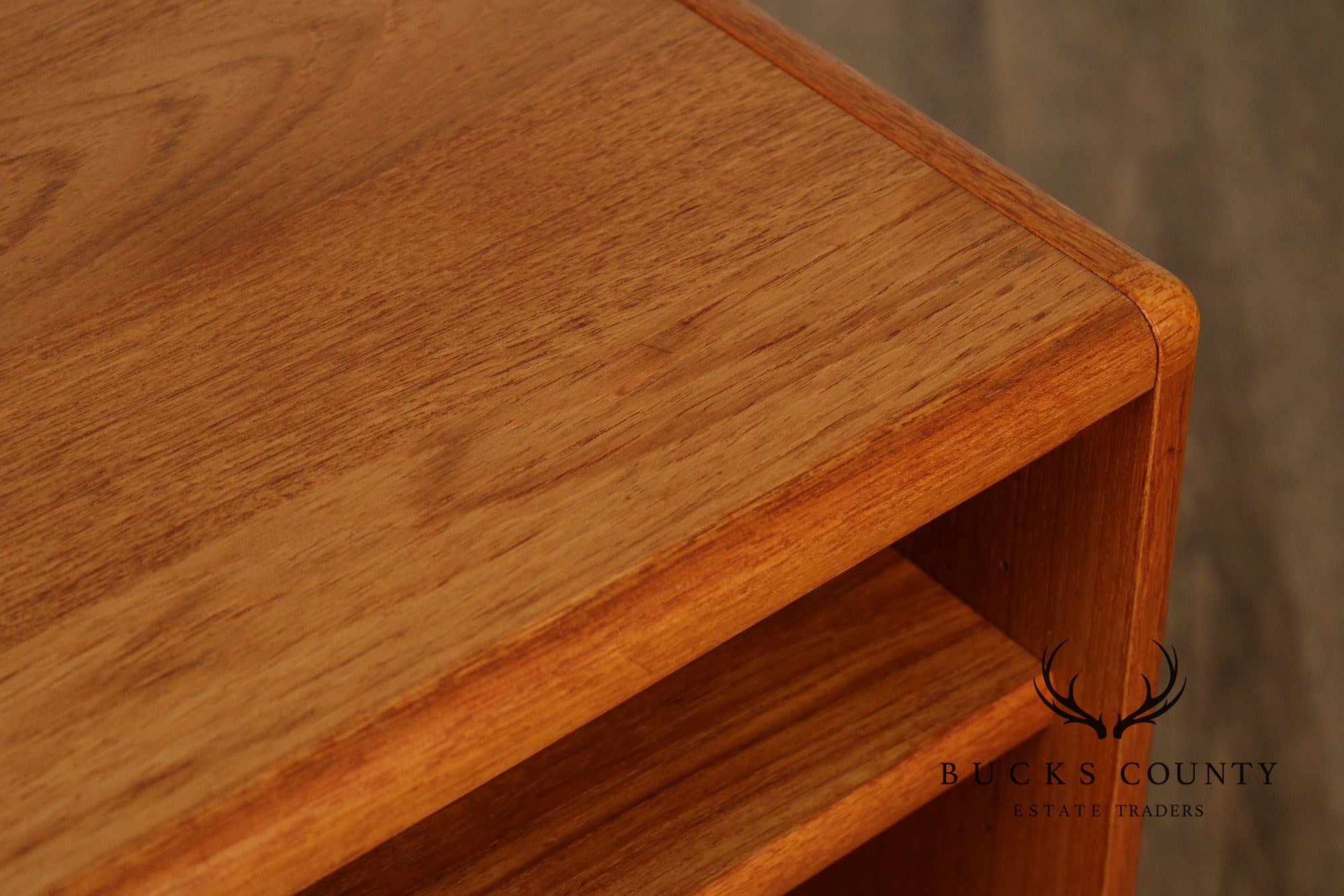 Danish Modern Teak Open Low Bookcase