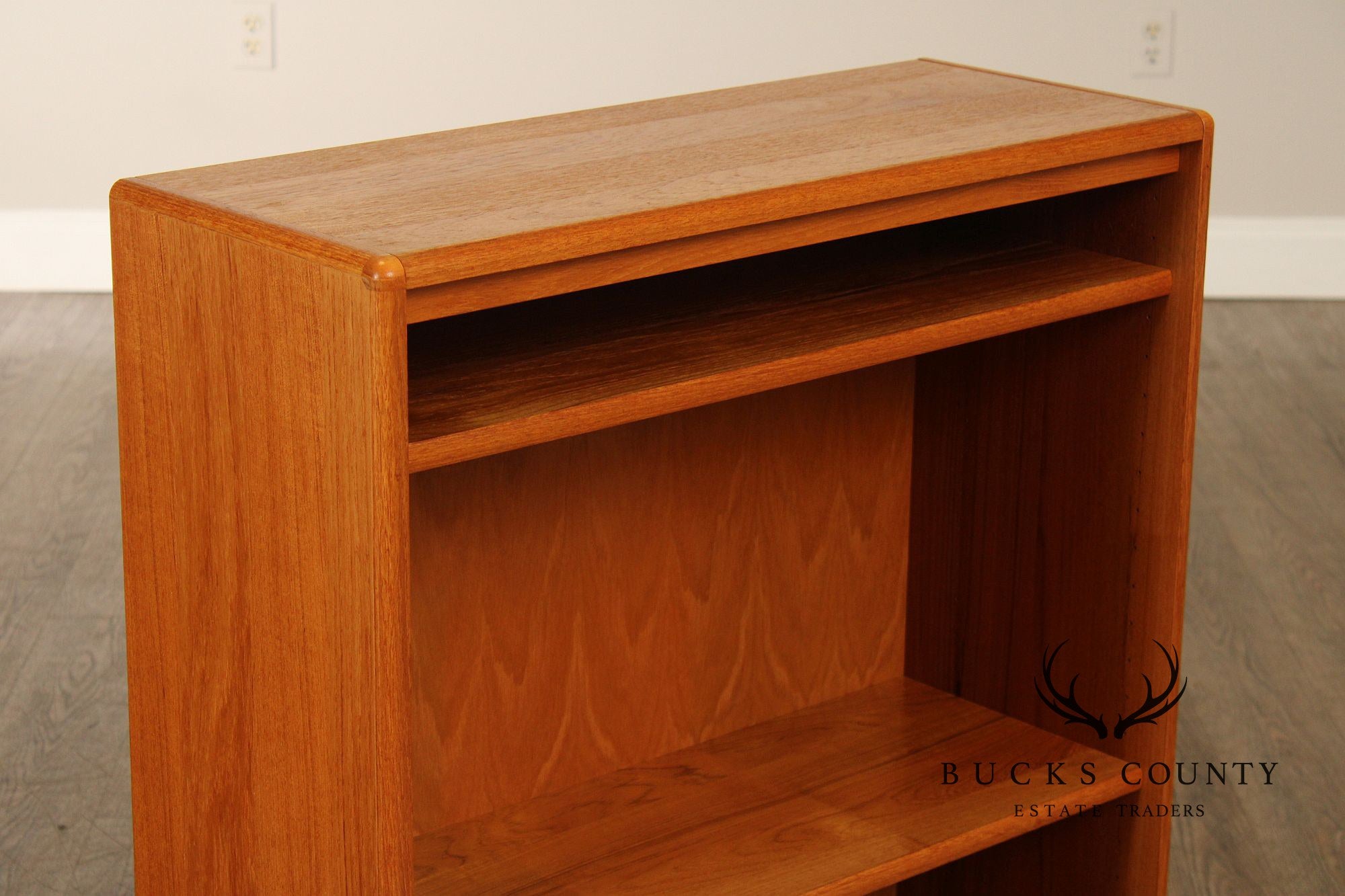 Danish Modern Teak Open Low Bookcase