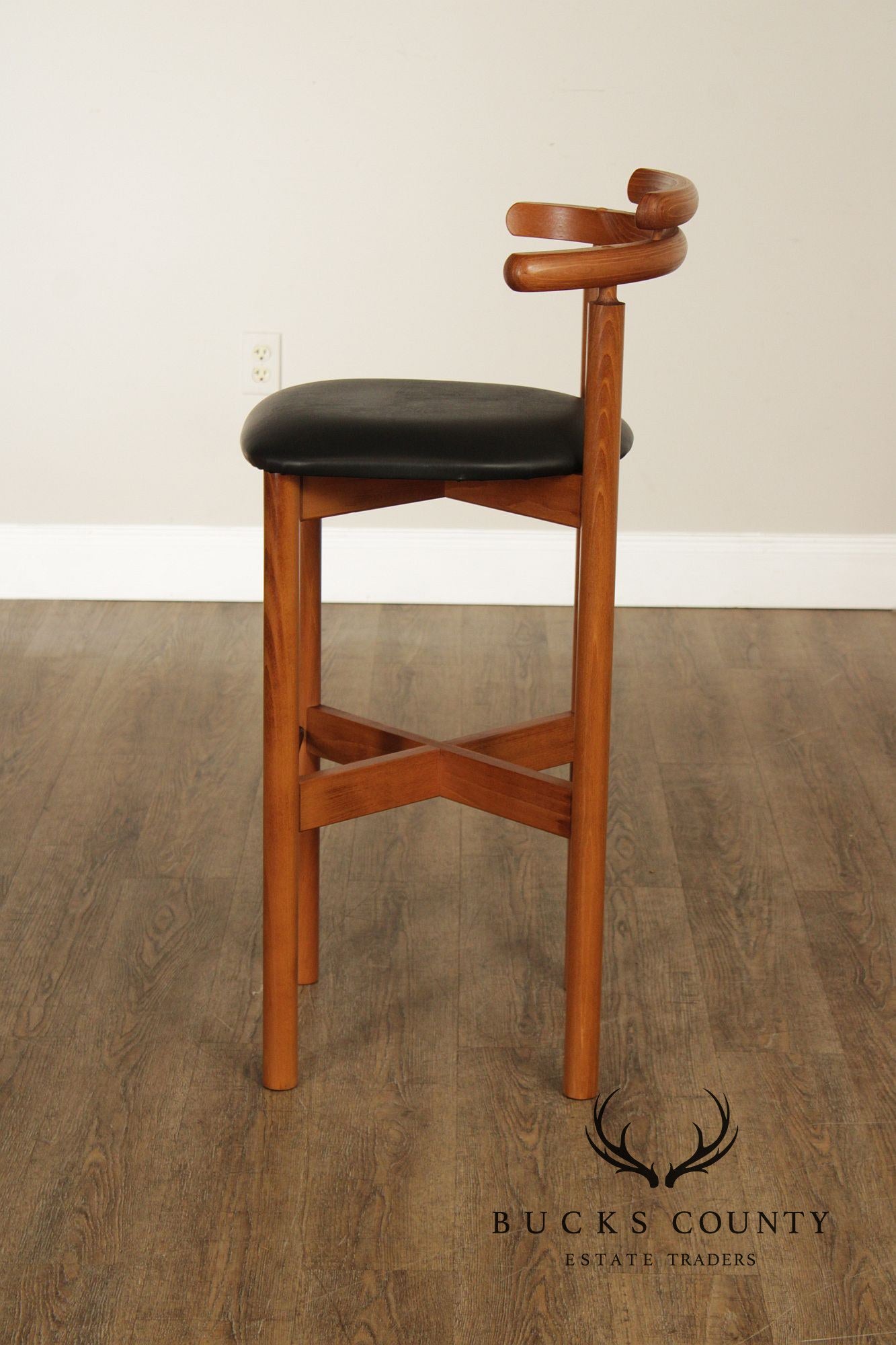 Findahls Møbelfabrik Danish Modern Pair Beech Wood Bar Stools