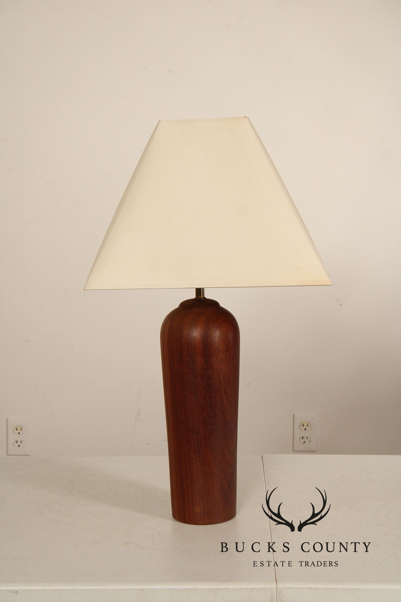 Danish Modern Pair of Sculpted Teak Table Lamps