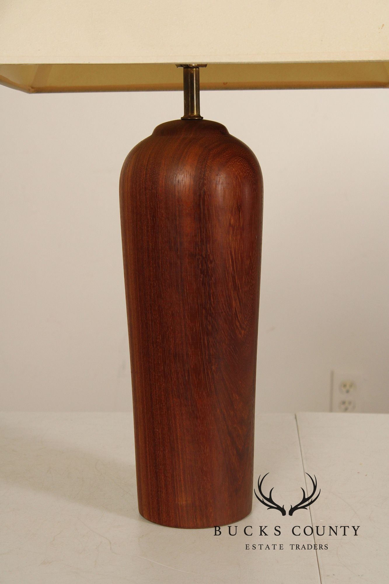 Danish Modern Pair of Sculpted Teak Table Lamps