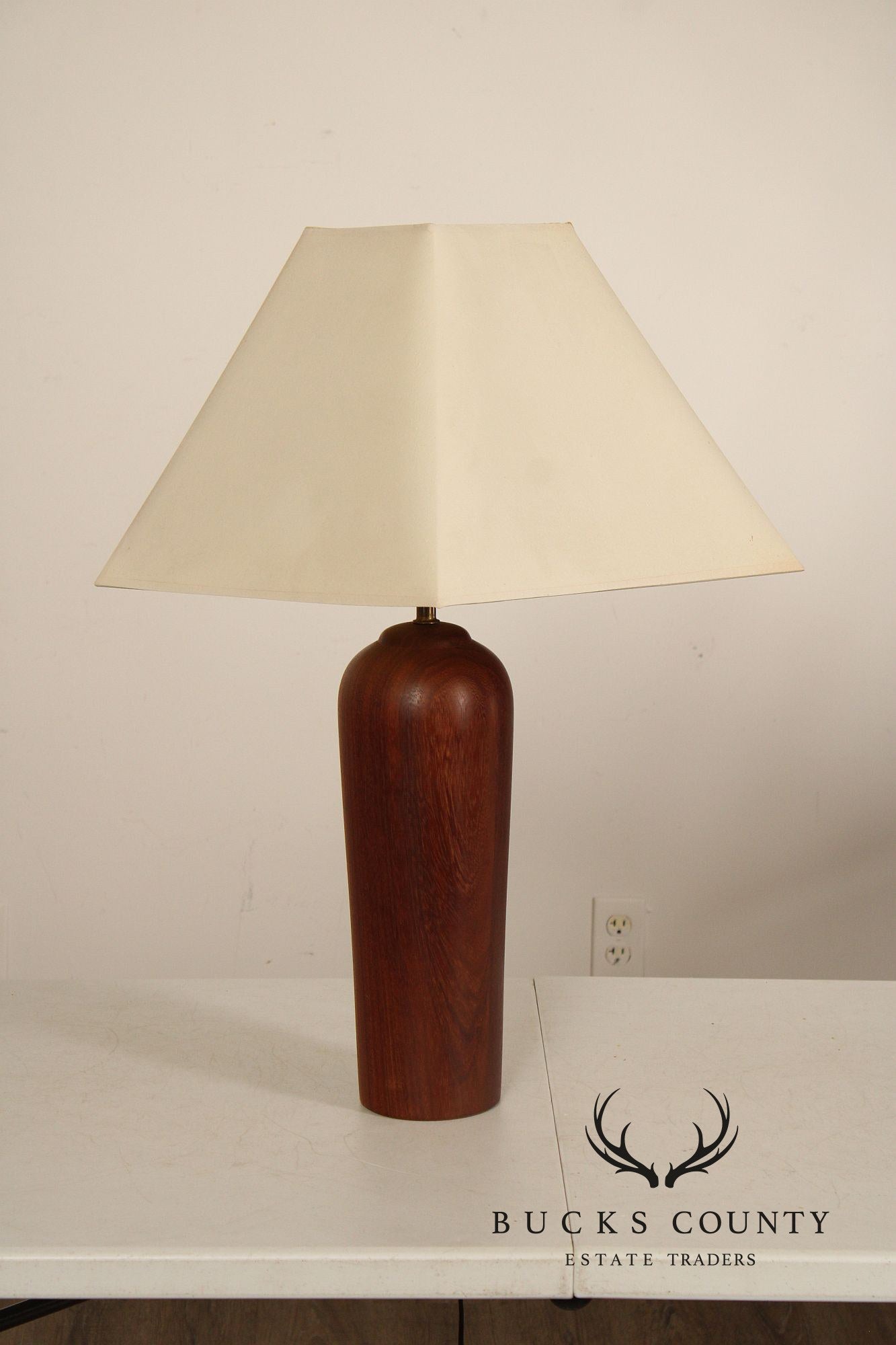 Danish Modern Pair of Sculpted Teak Table Lamps