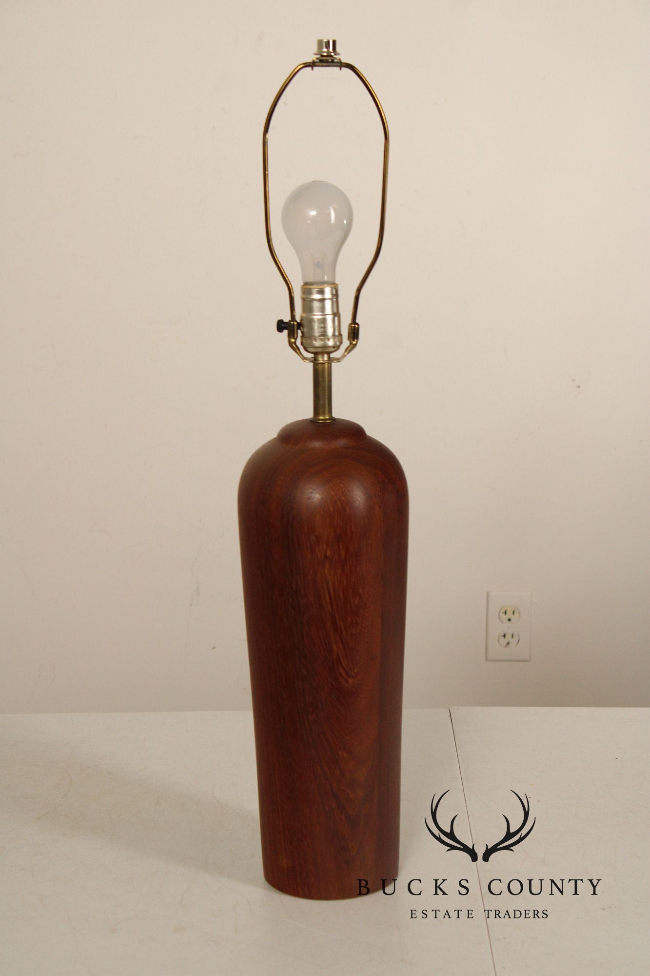 Danish Modern Pair of Sculpted Teak Table Lamps