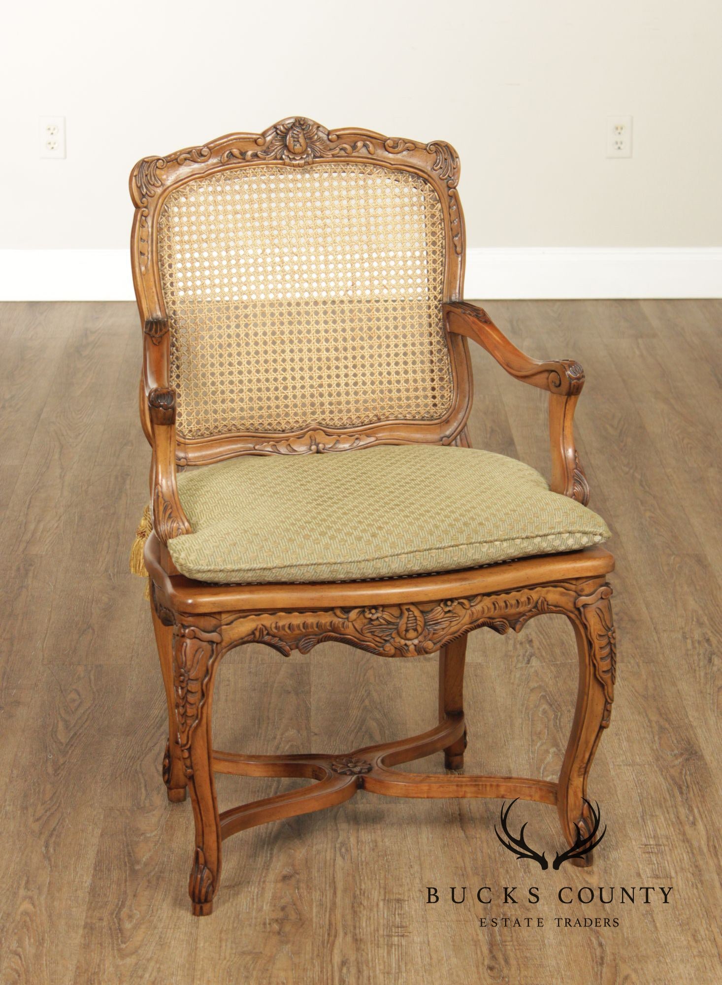 Italian Louis XV Style Caned Armchair