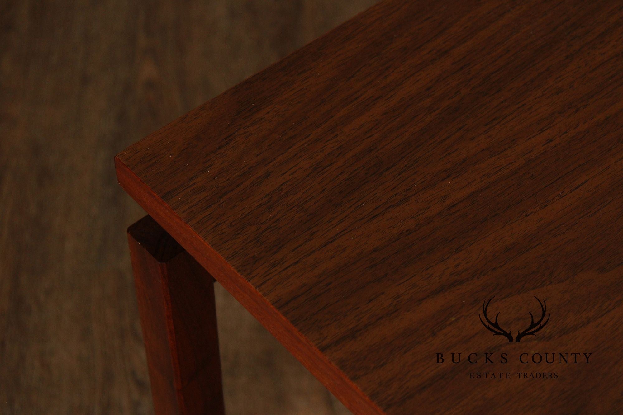 Jens Risom Style Mid Century Modern Walnut Console