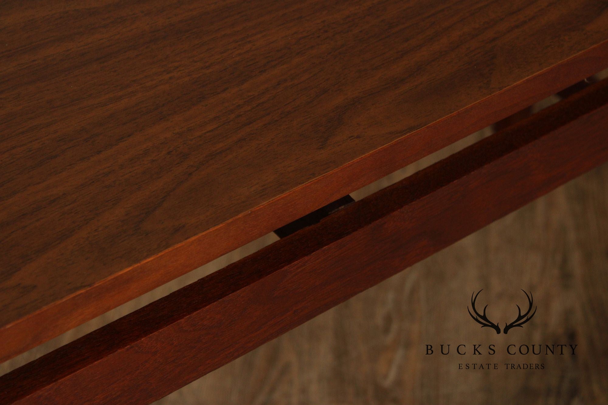 Jens Risom Style Mid Century Modern Walnut Console