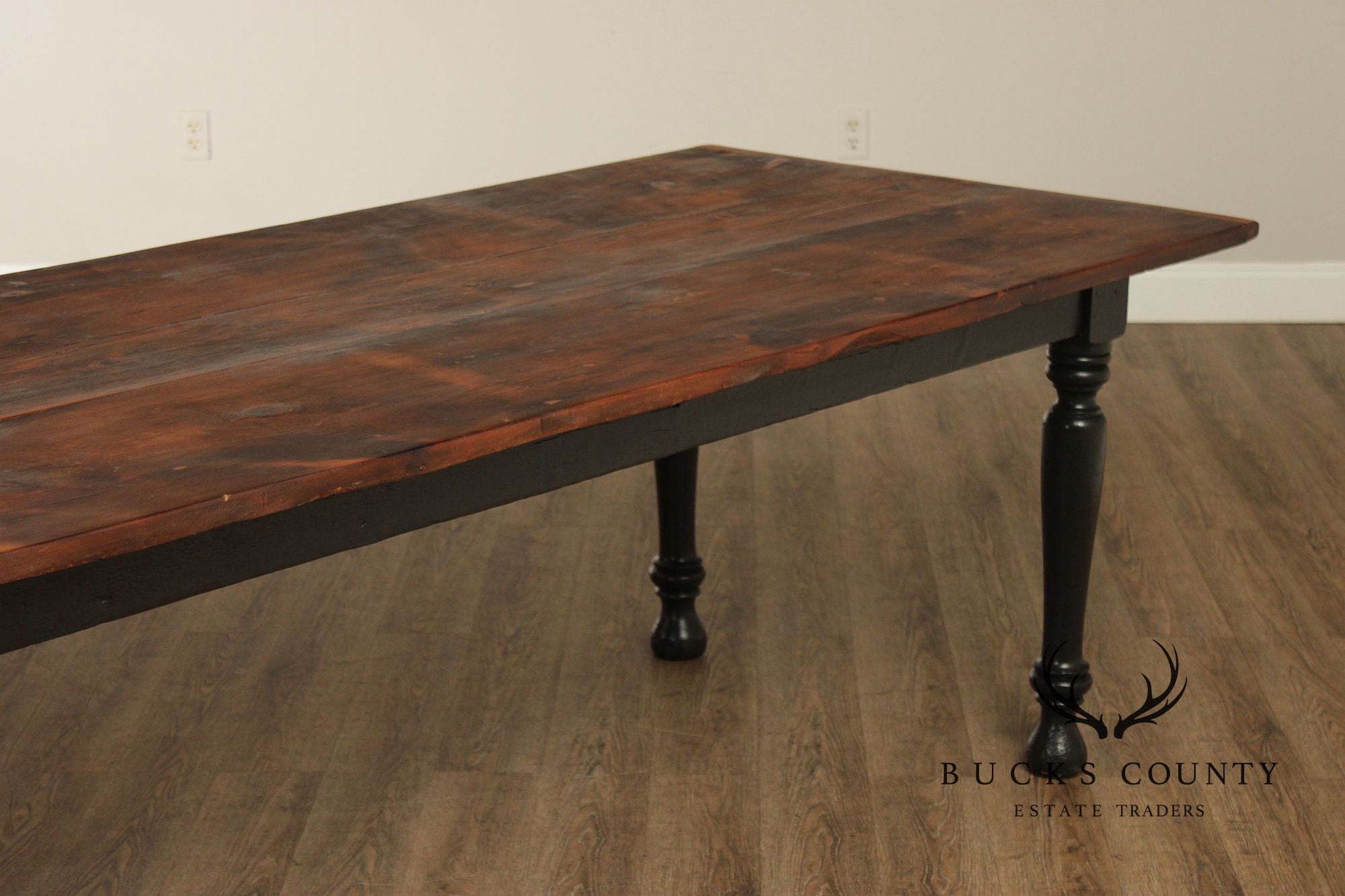 Antique Rustic Pine Farmhouse Dining Table