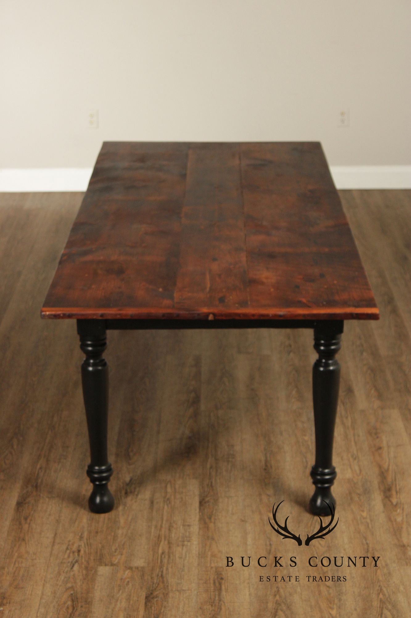Antique Rustic Pine Farmhouse Dining Table