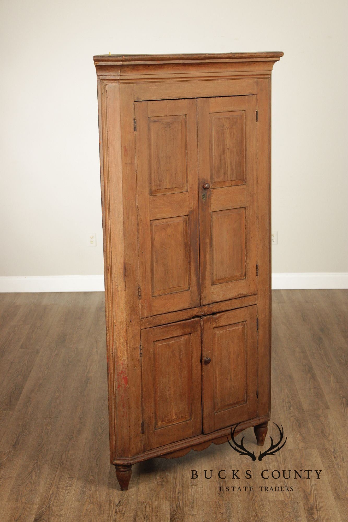 Antique American Primitive Painted Corner Cabinet