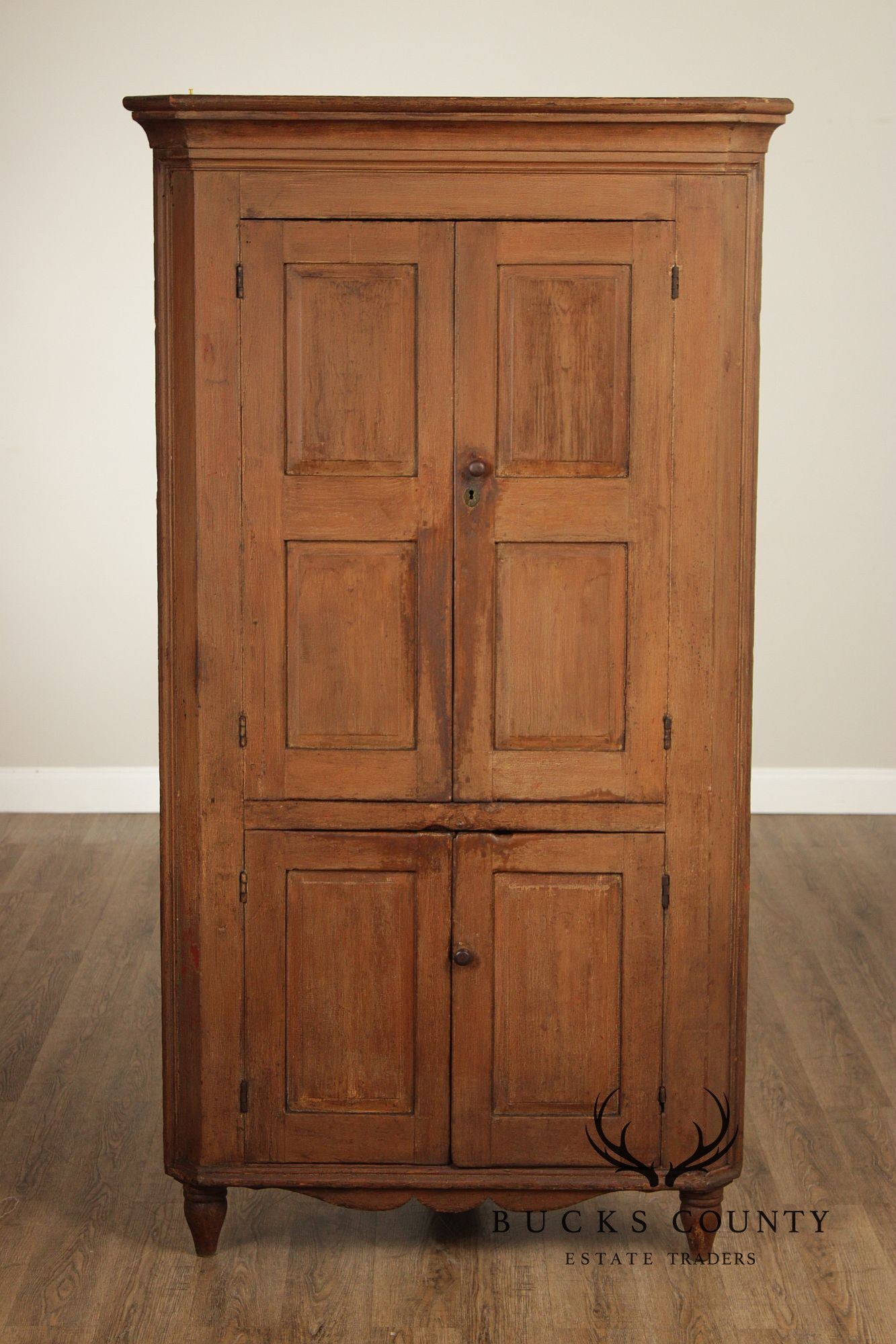 Antique American Primitive Painted Corner Cabinet