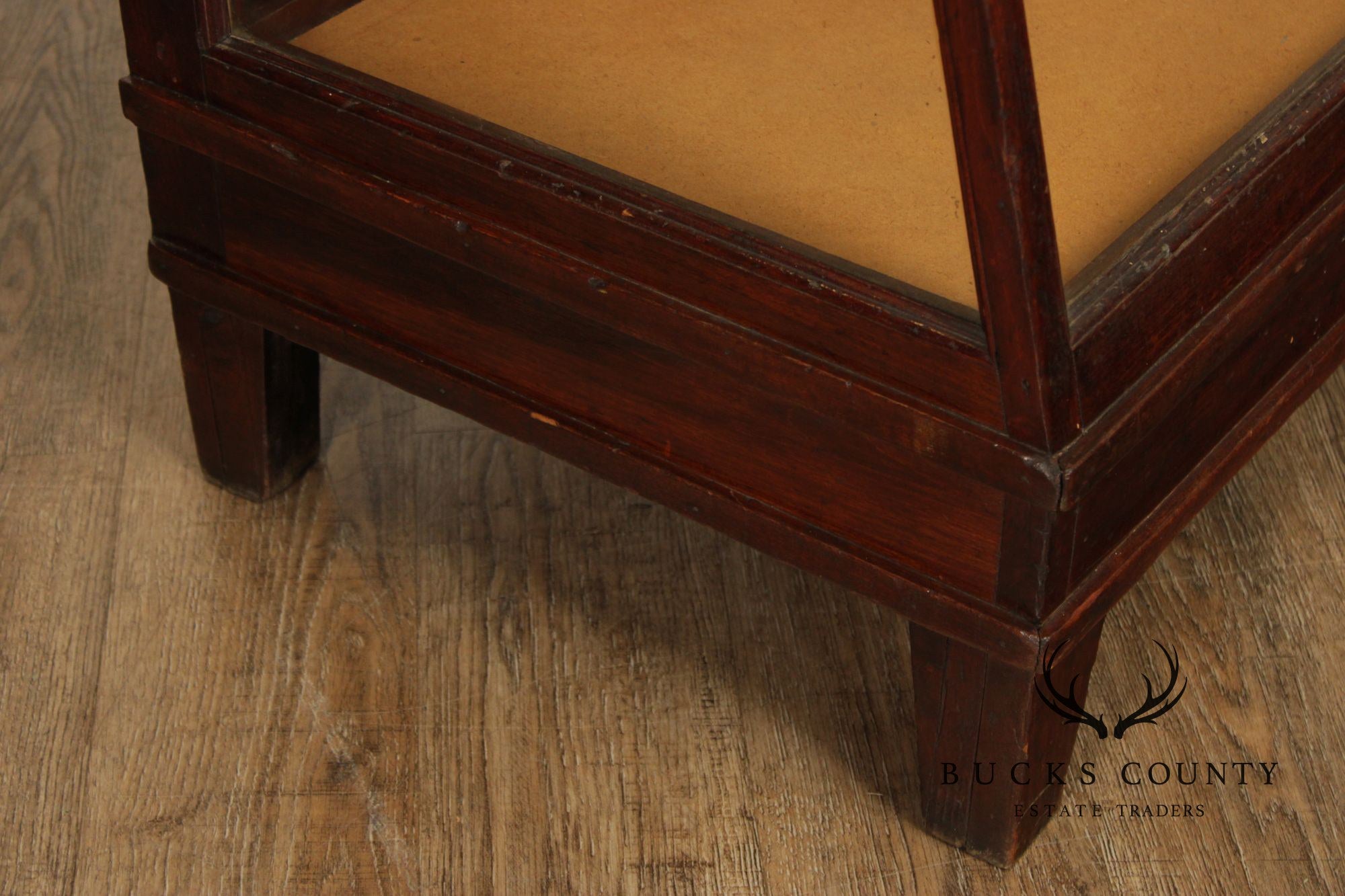 Vintage Wood And Glass Display Showcase Cabinet