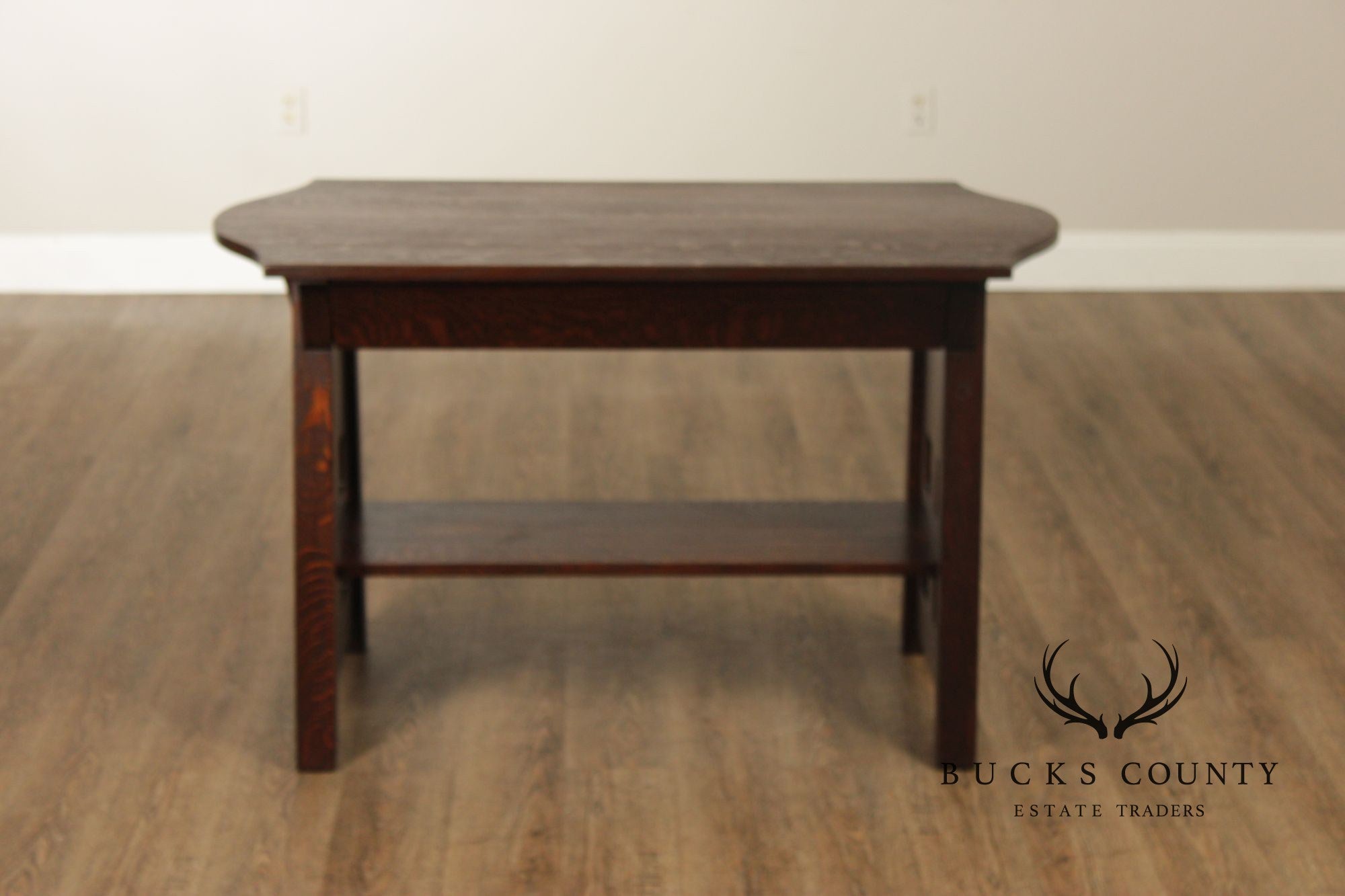 Limbert Antique Arts & Crafts Oak Turtle Top Library Table Writing Desk