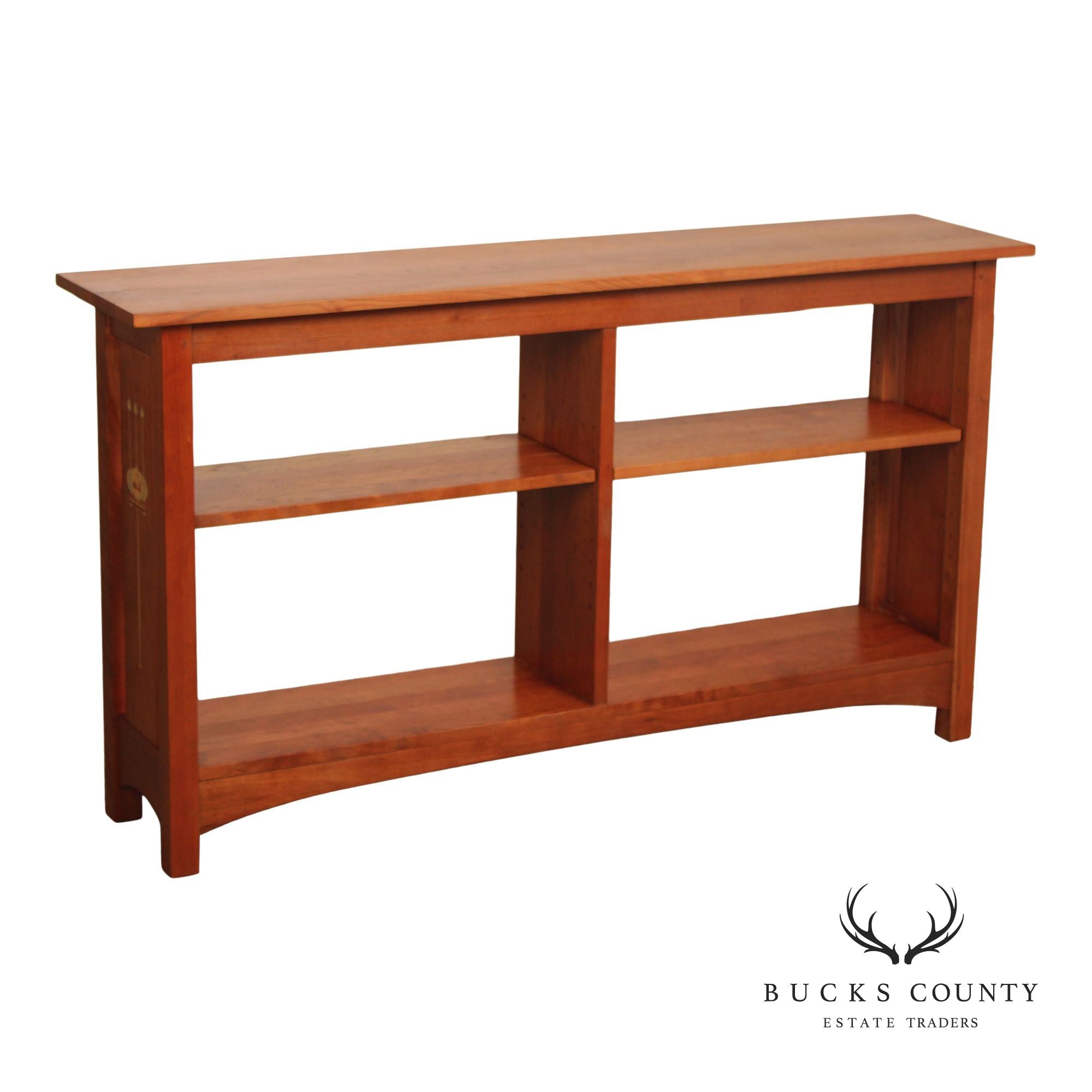 Stickley Harvey Ellis Cherry Inlaid Bookcase Console Table