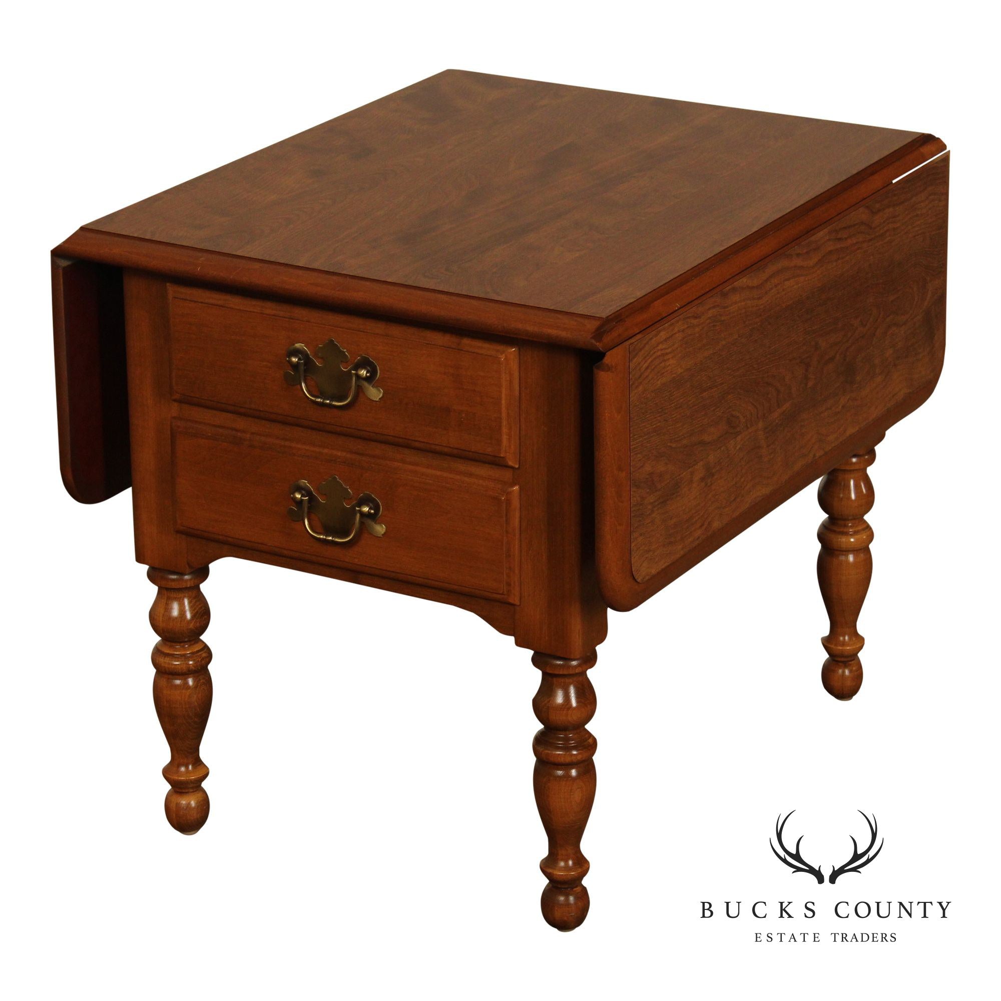 Ethan Allen Heirloom Nutmeg Maple Colonial Style Maple Drop Leaf Side Table