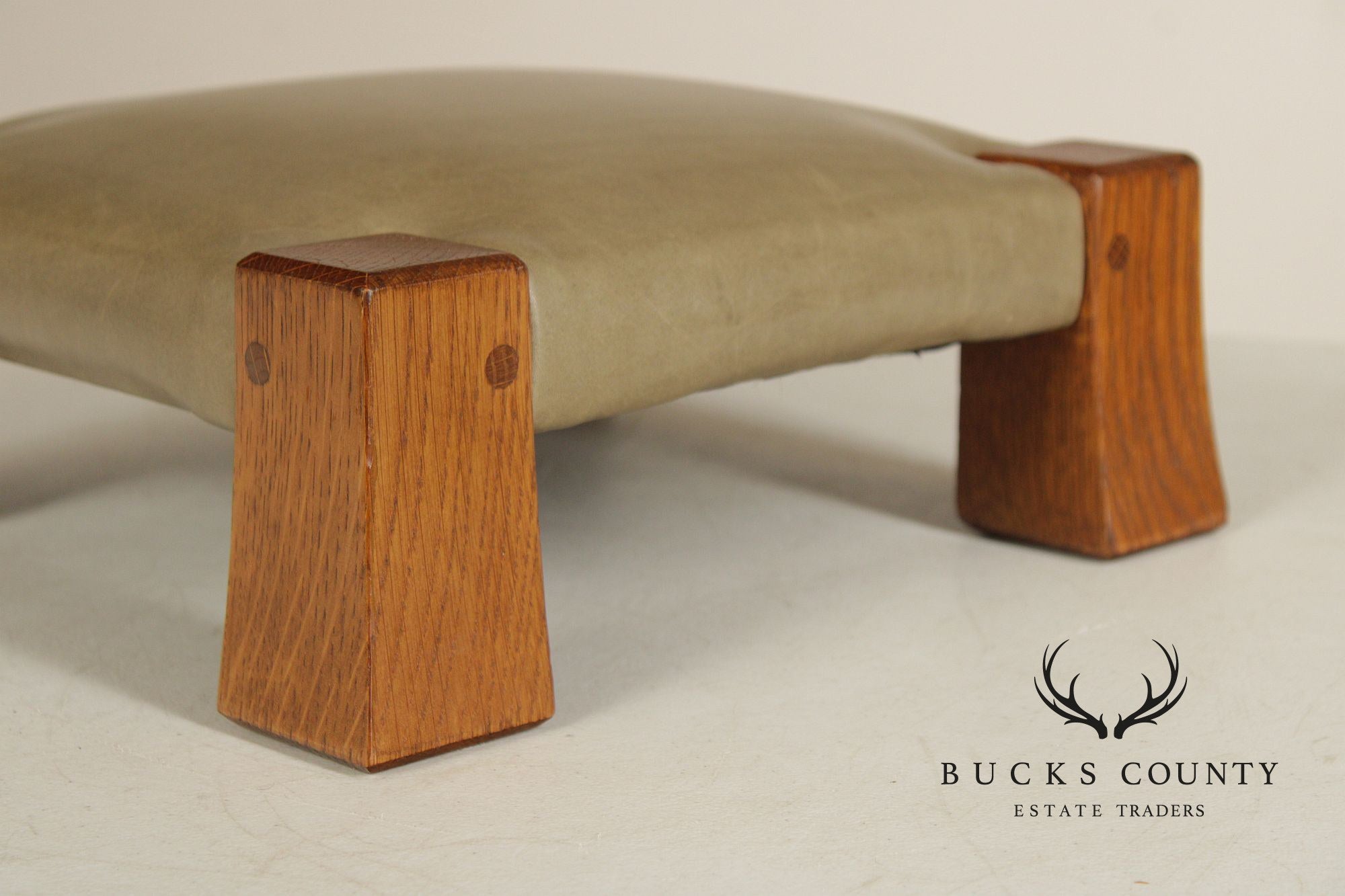 Stickley Mission Collection Oak and Leather Monk Footstool