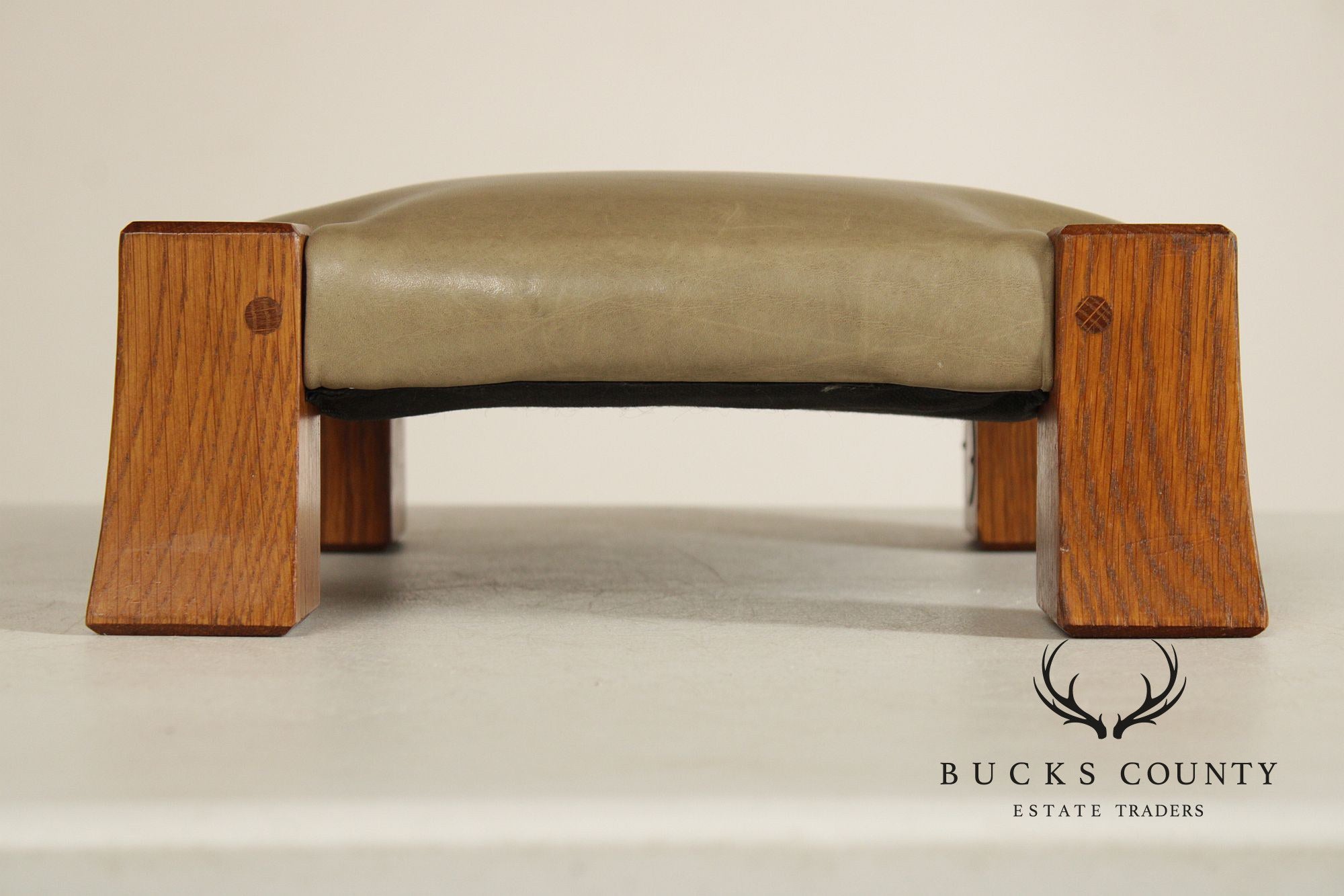 Stickley Mission Collection Oak and Leather Monk Footstool