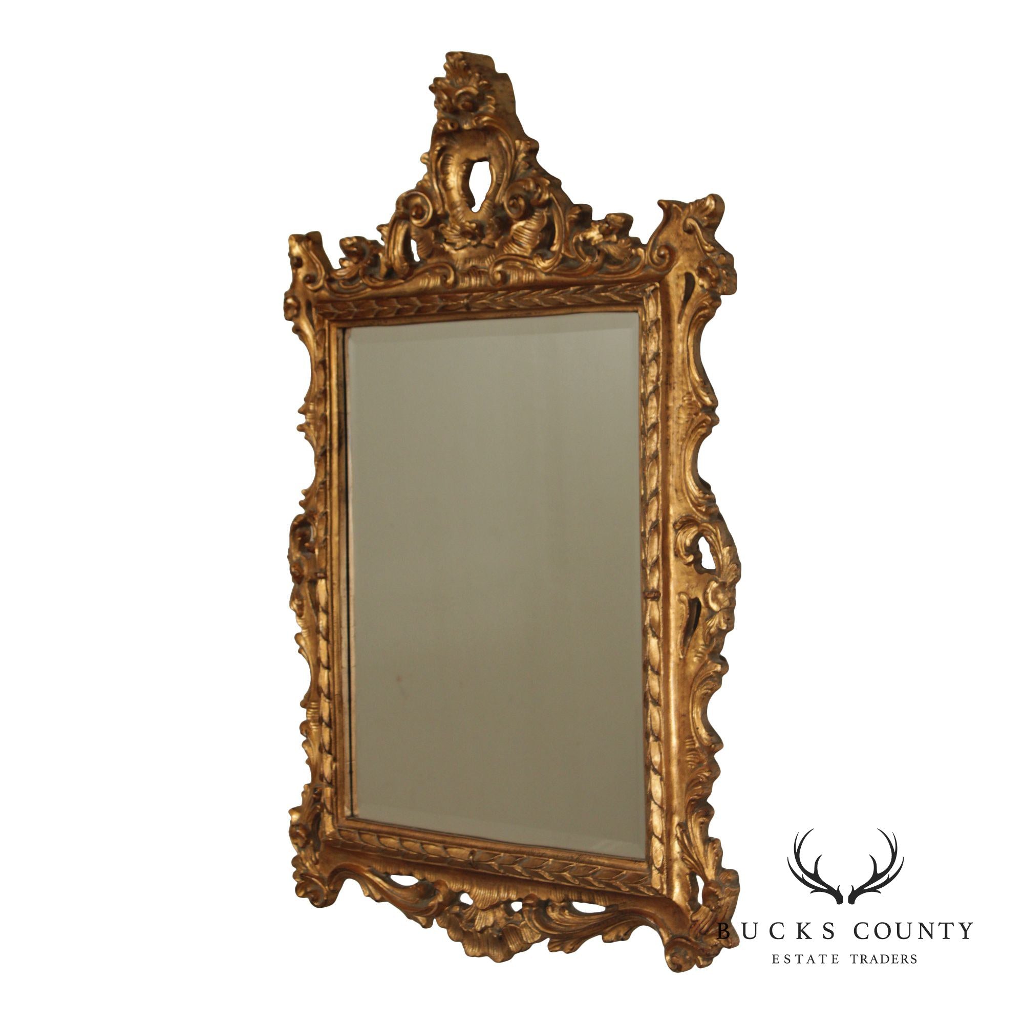 Rococo Style Gilt Frame Beveled Wall Mirror