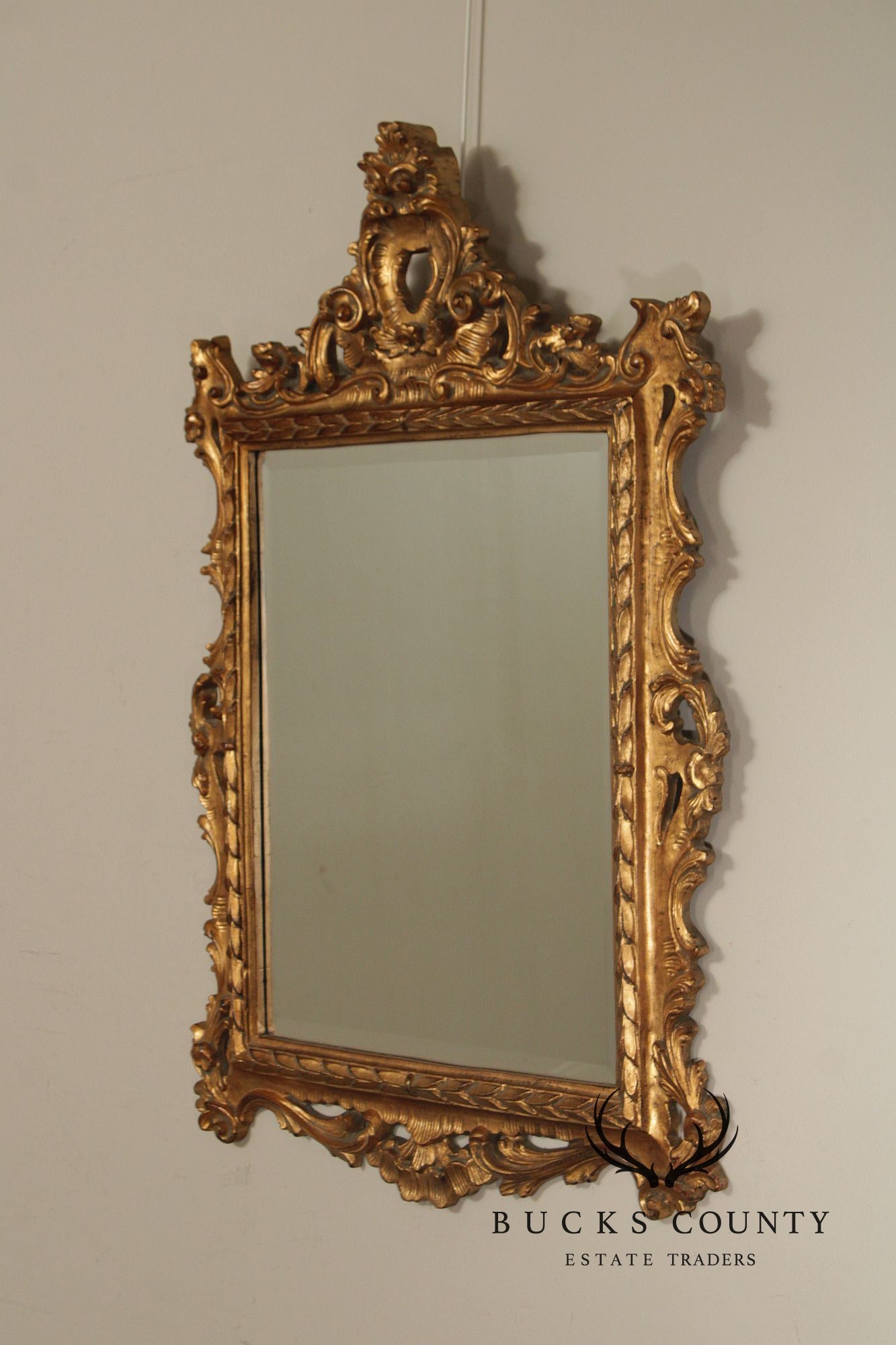 Rococo Style Gilt Frame Beveled Wall Mirror