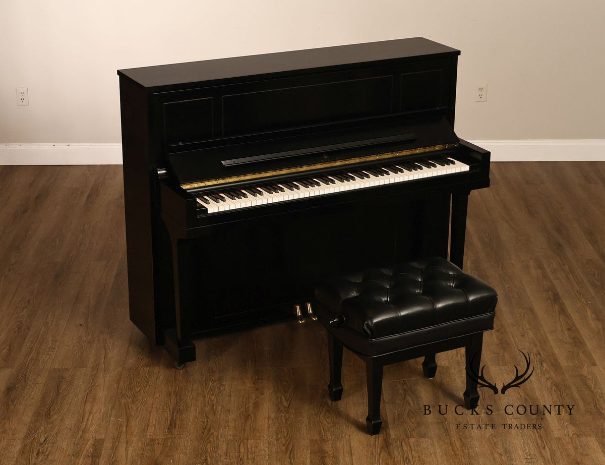 Steinway & Sons Model 1098 Ebonized Upright Piano With Bench