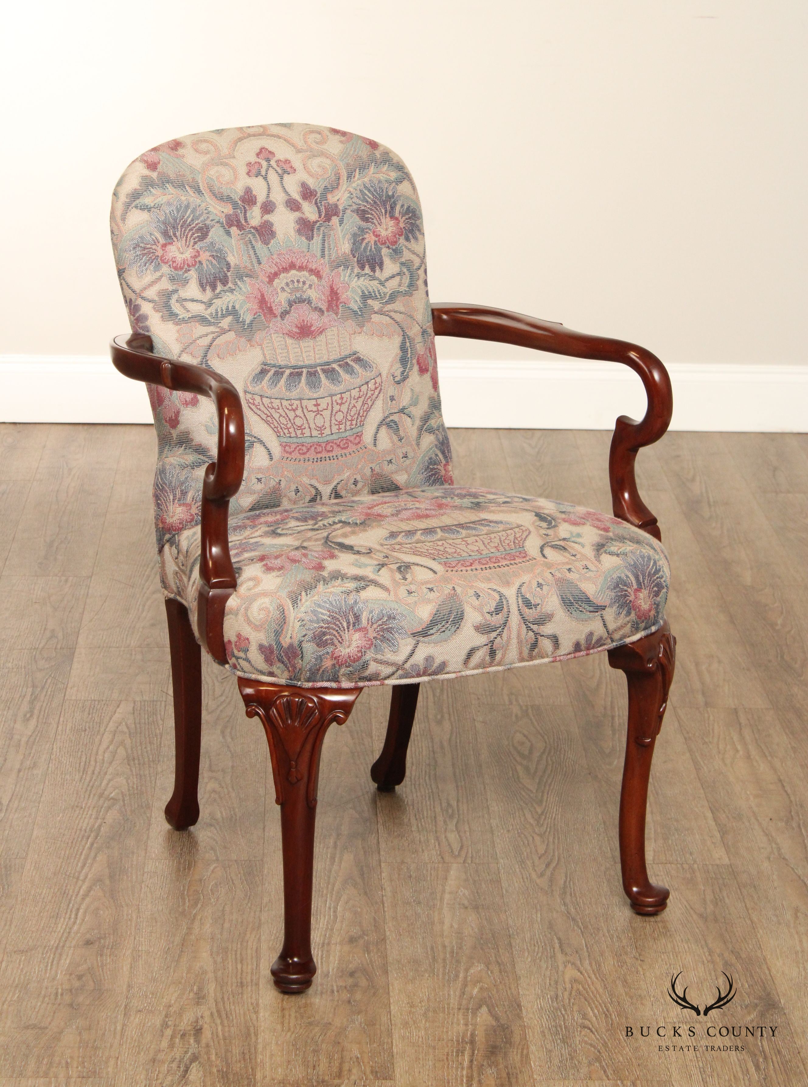 Southwood Queen Anne Style Mahogany Shepard’s Crook Arm Chair