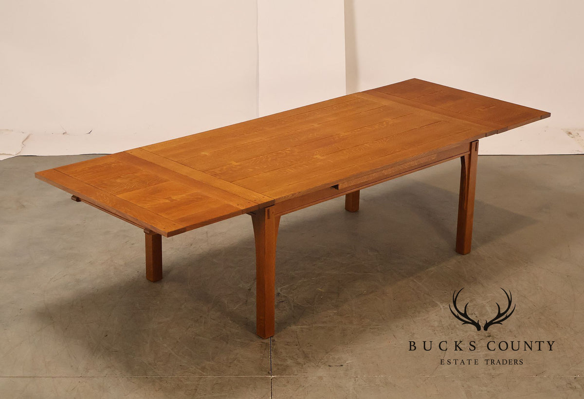 Stickley Mission Collection Oak Draw Top Extension Dining Table