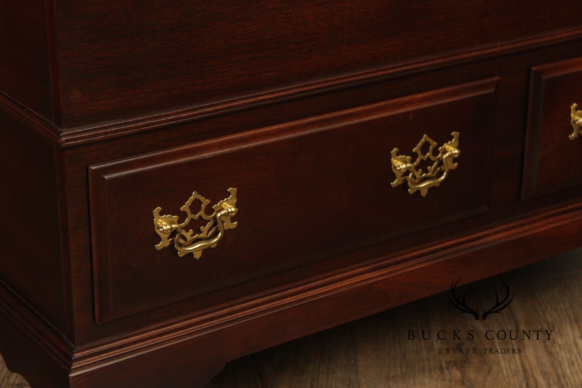 Mahogany Chippendale Style Cedar Lined Blanket Chest With Drawers