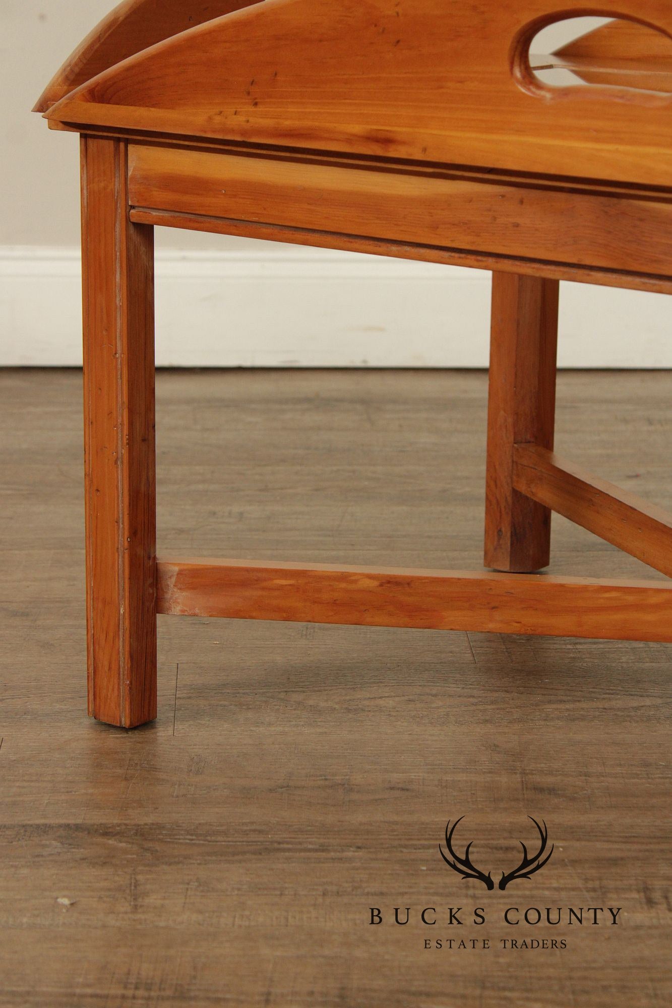 Thomasville Pine Butler’s Tray Coffee Table with Glass Top