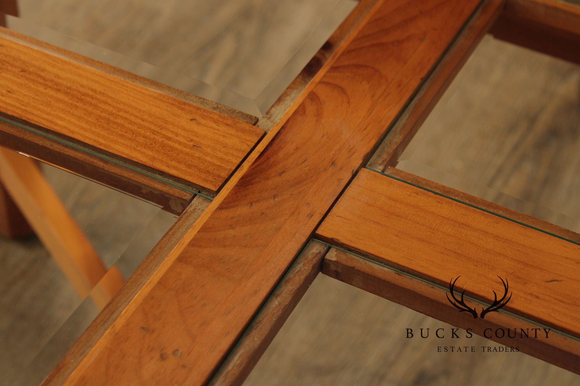 Thomasville Pine Butler’s Tray Coffee Table with Glass Top