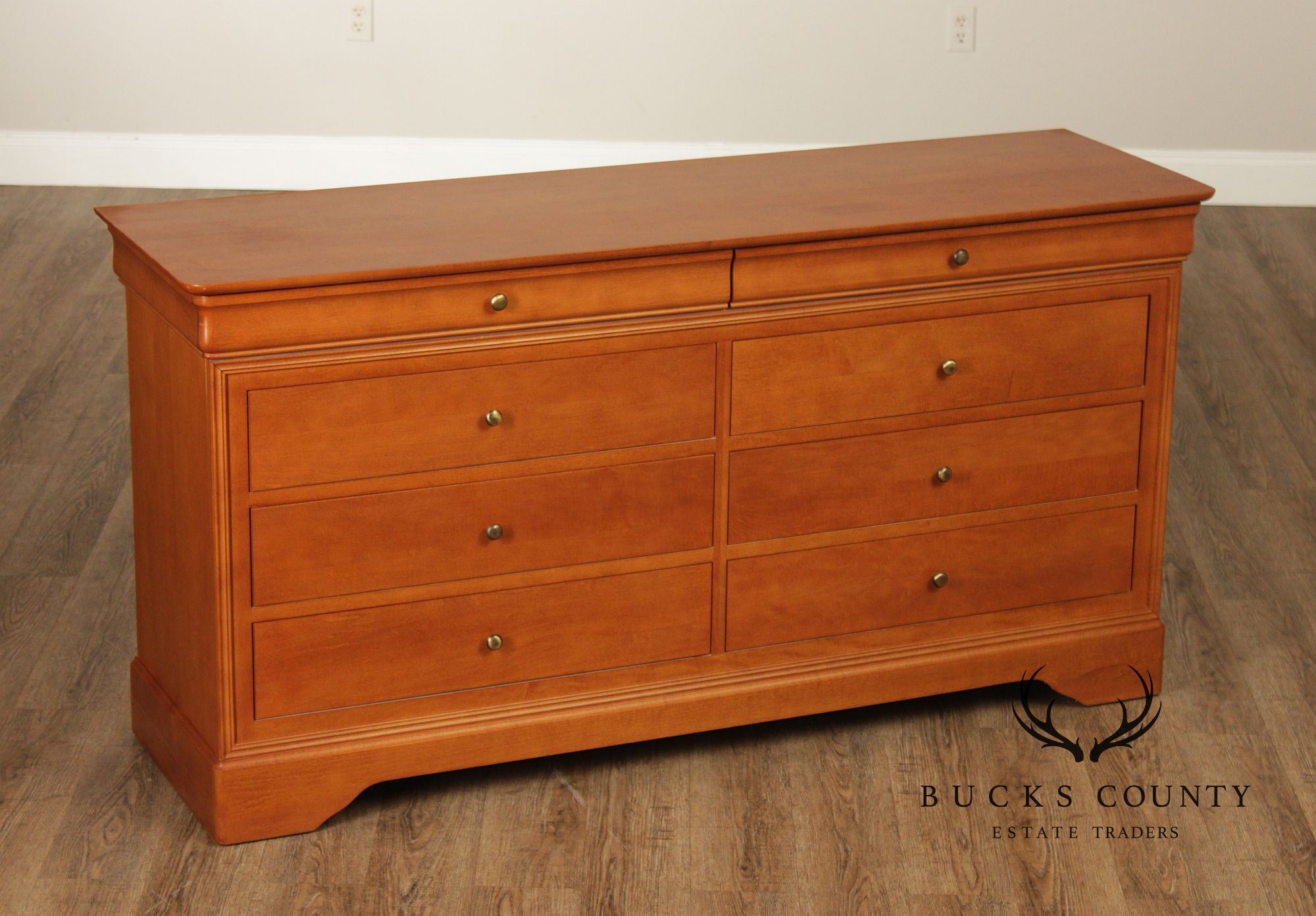 Louis Philippe Style Cherry Eight Drawer Dresser
