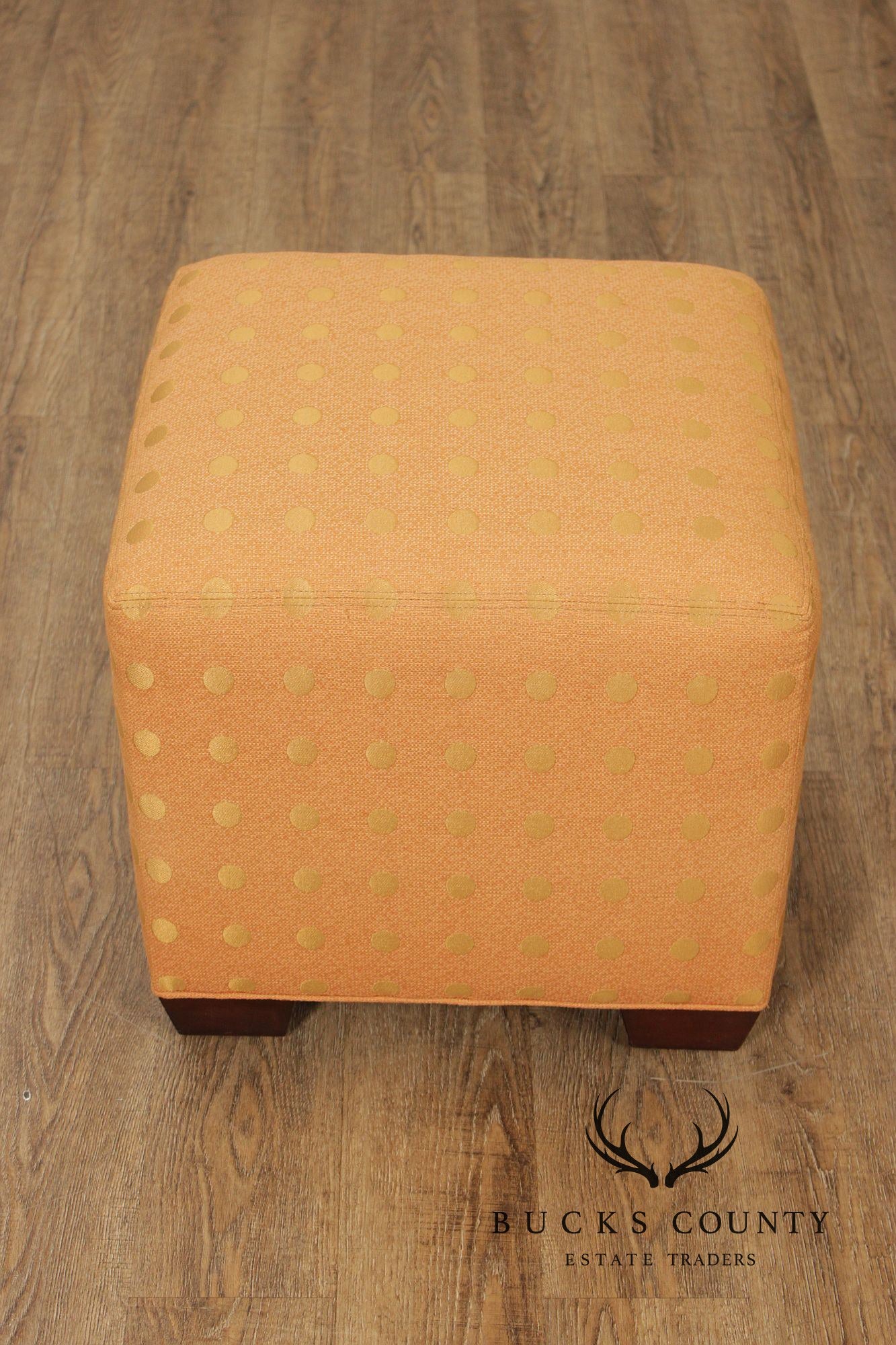 Pair of Upholstered Cube Ottomans