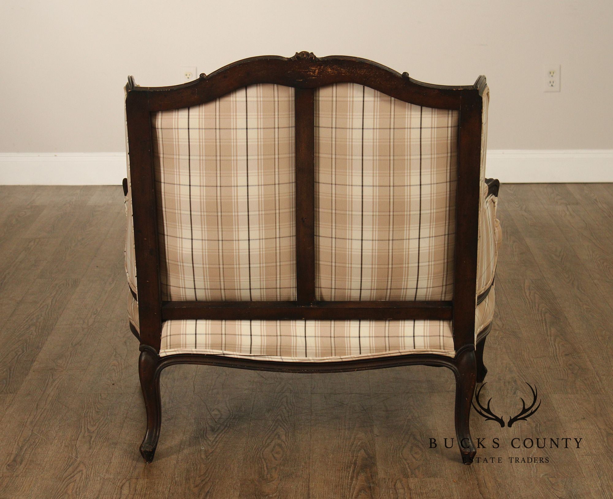 French Louis XV Style Wide Seat Bergere Armchair