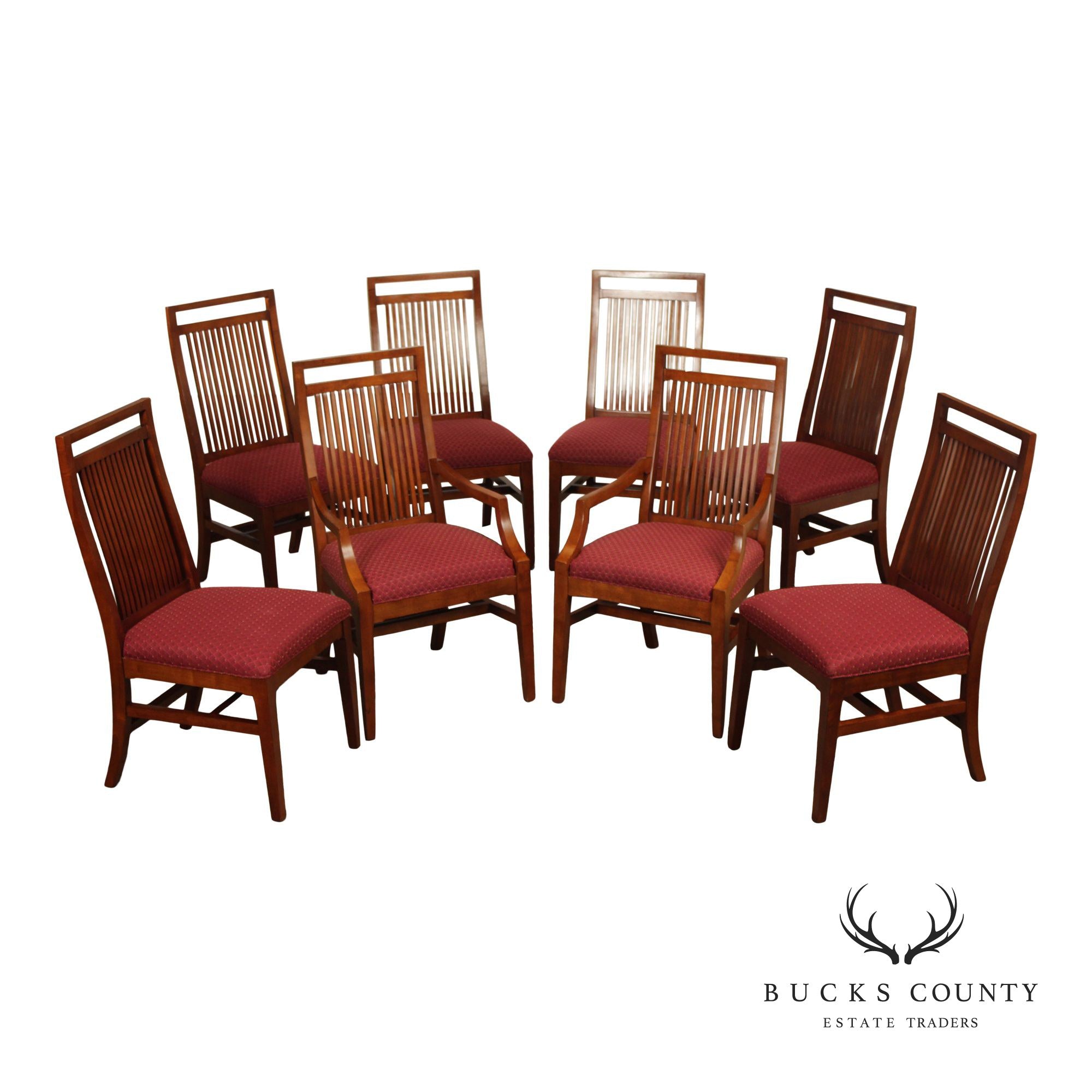 Bernhardt Mission Style Set Of Eight Dining Chairs