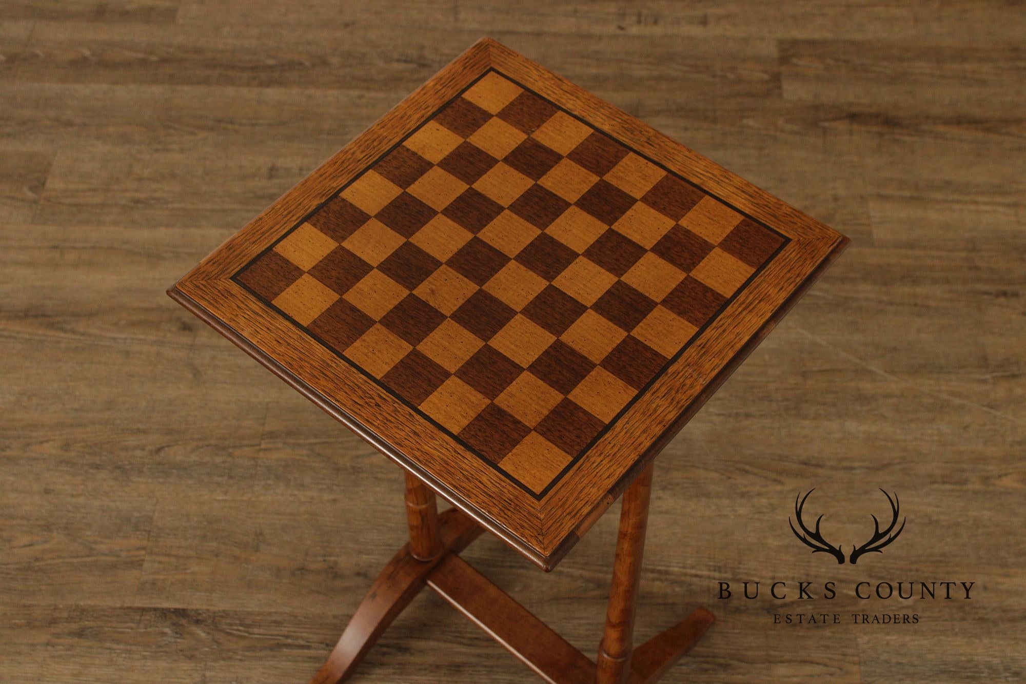 Knob Creek Federal Style Inlaid Checkerboard Game Table