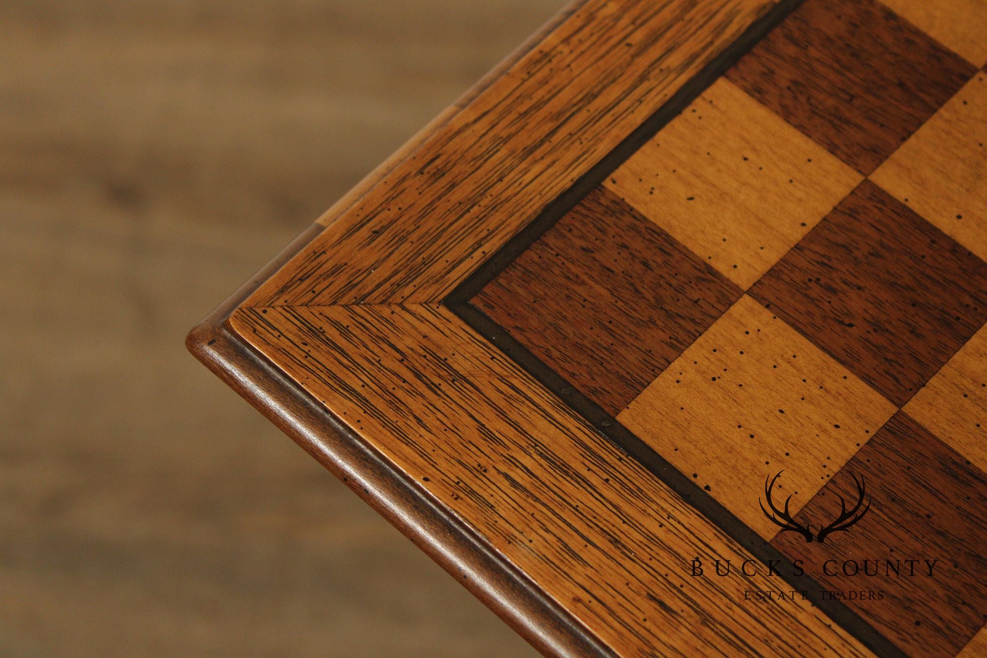 Knob Creek Federal Style Inlaid Checkerboard Game Table
