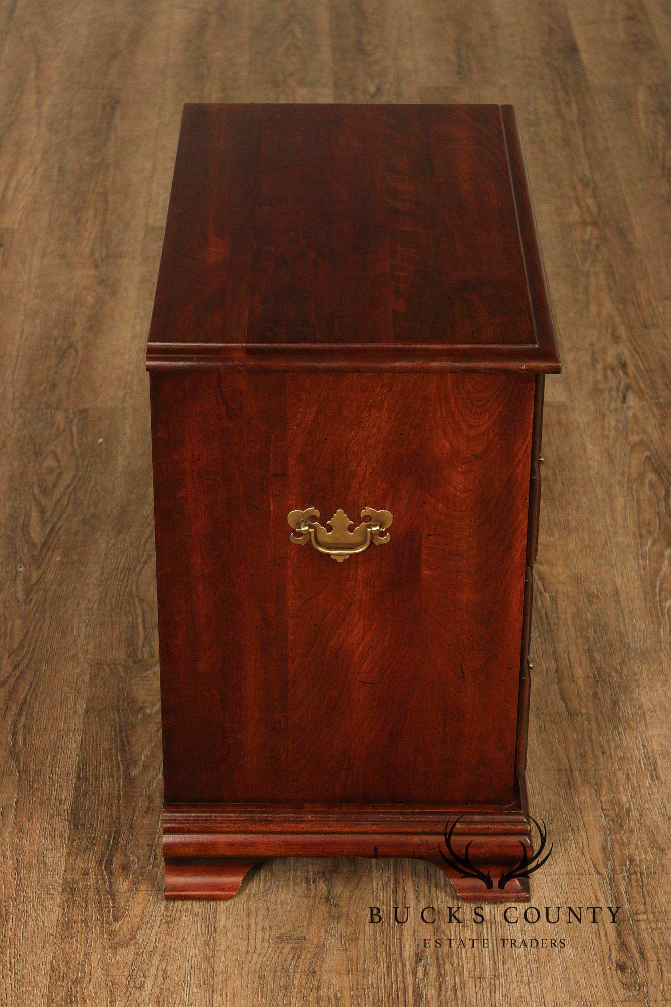 Chippendale Style Pair of Cherry Bedside Chests Nightstands