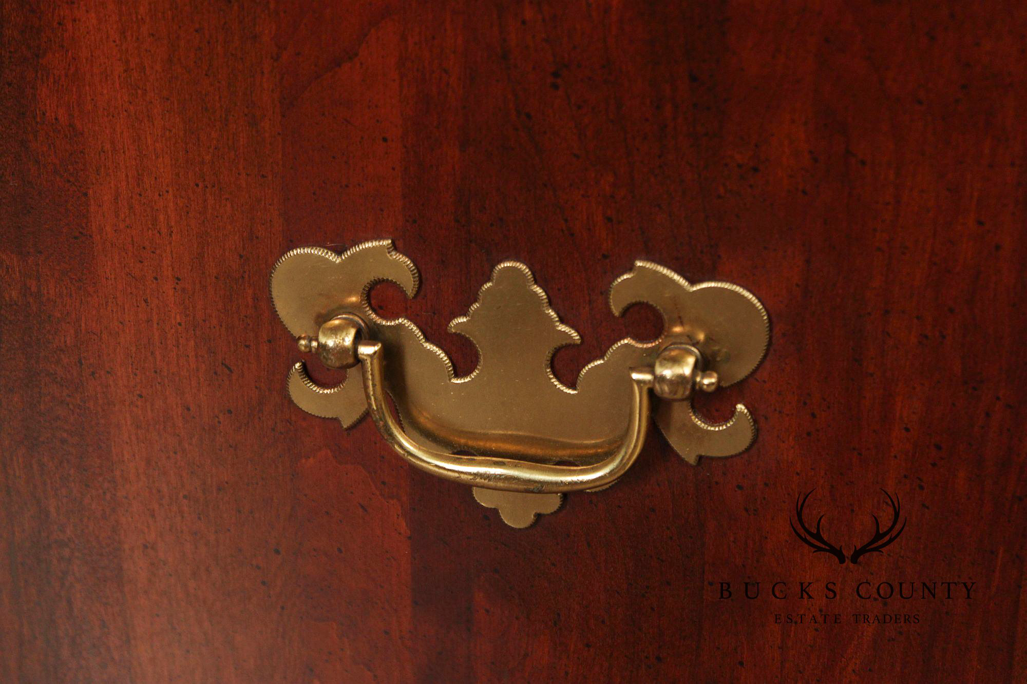 Chippendale Style Pair of Cherry Bedside Chests Nightstands