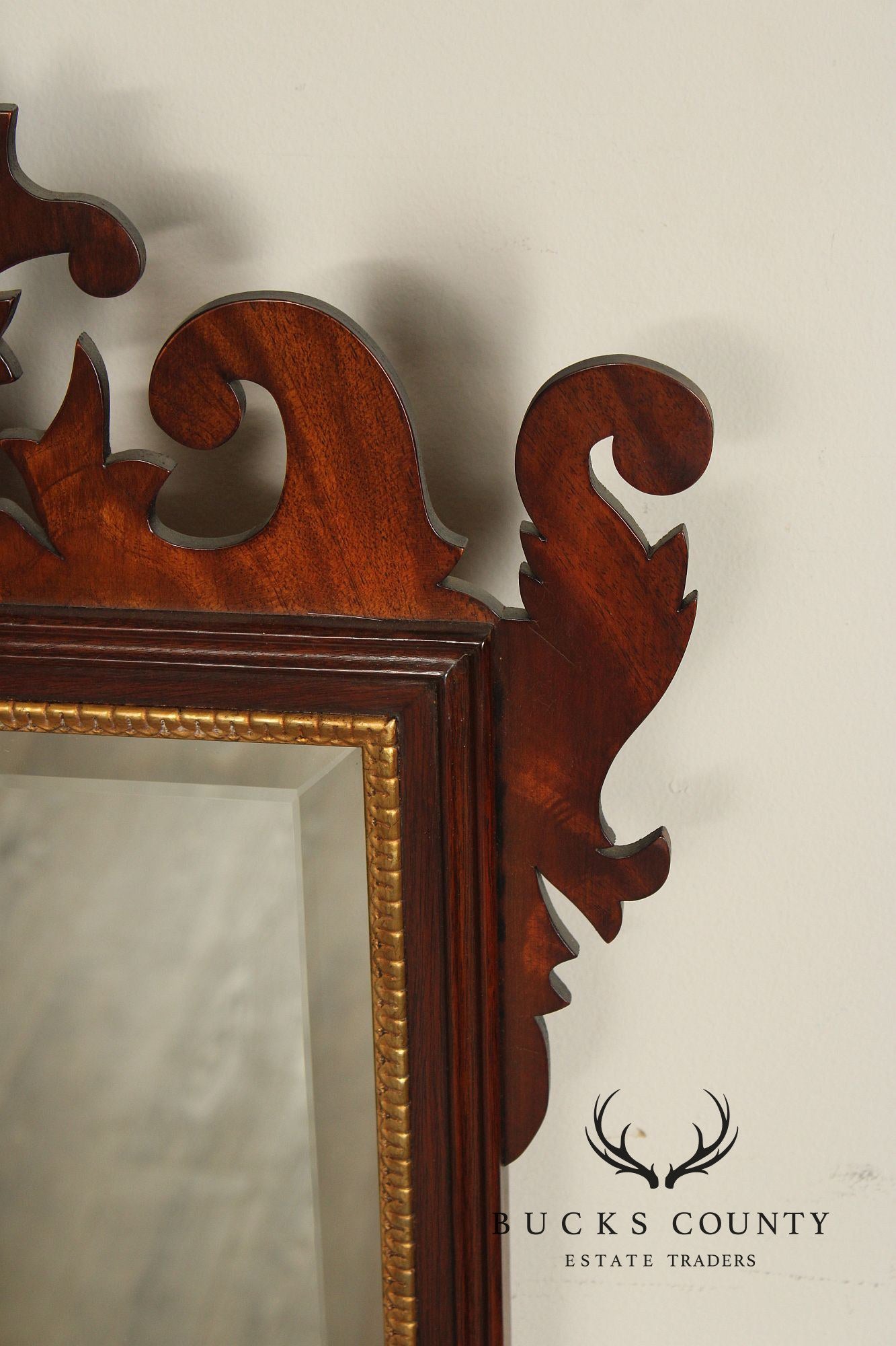 Henkel Harris Chippendale Style Mahogany Wall Mirror
