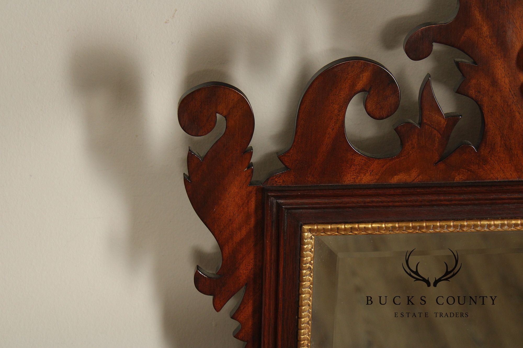 Henkel Harris Chippendale Style Mahogany Wall Mirror