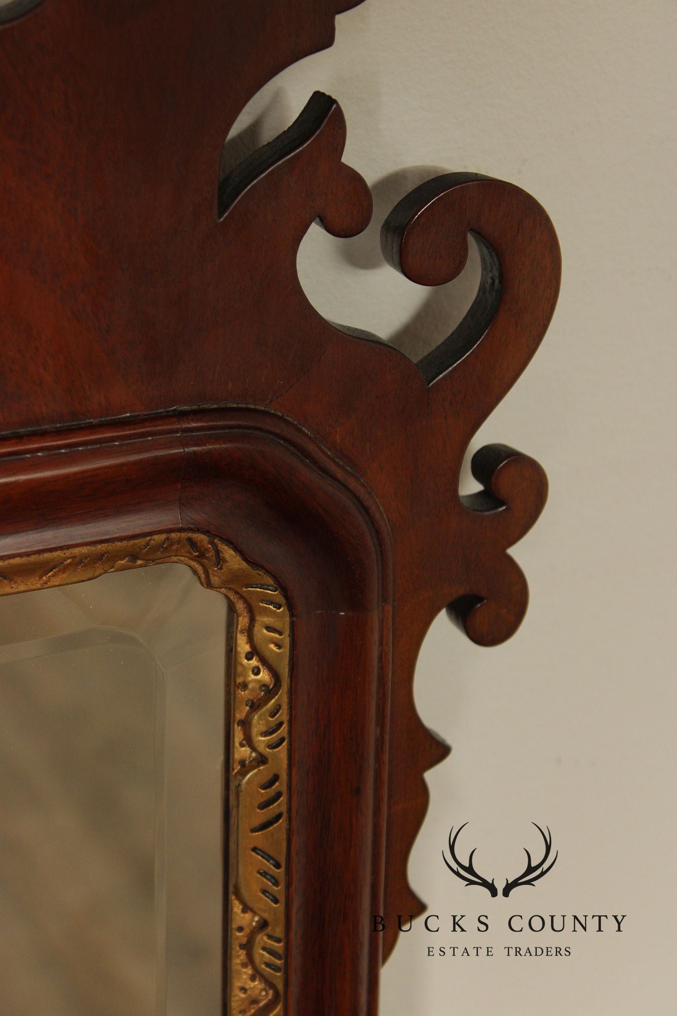 Henkel Harris Georgian Style Partial Gilt Mahogany Wall Mirror