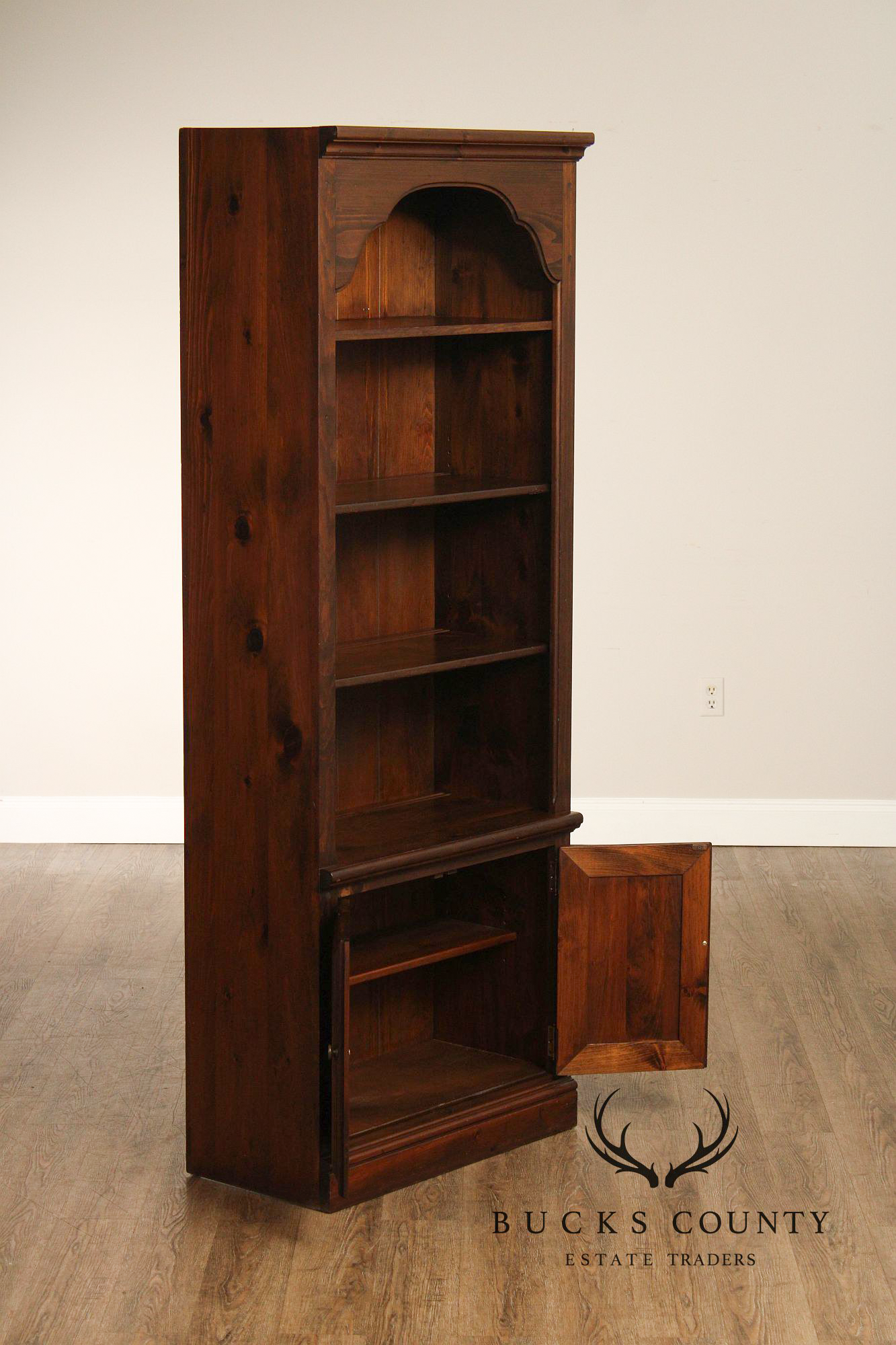 Kling Colonial Revival Vintage Pair of Pine Open Bookcases