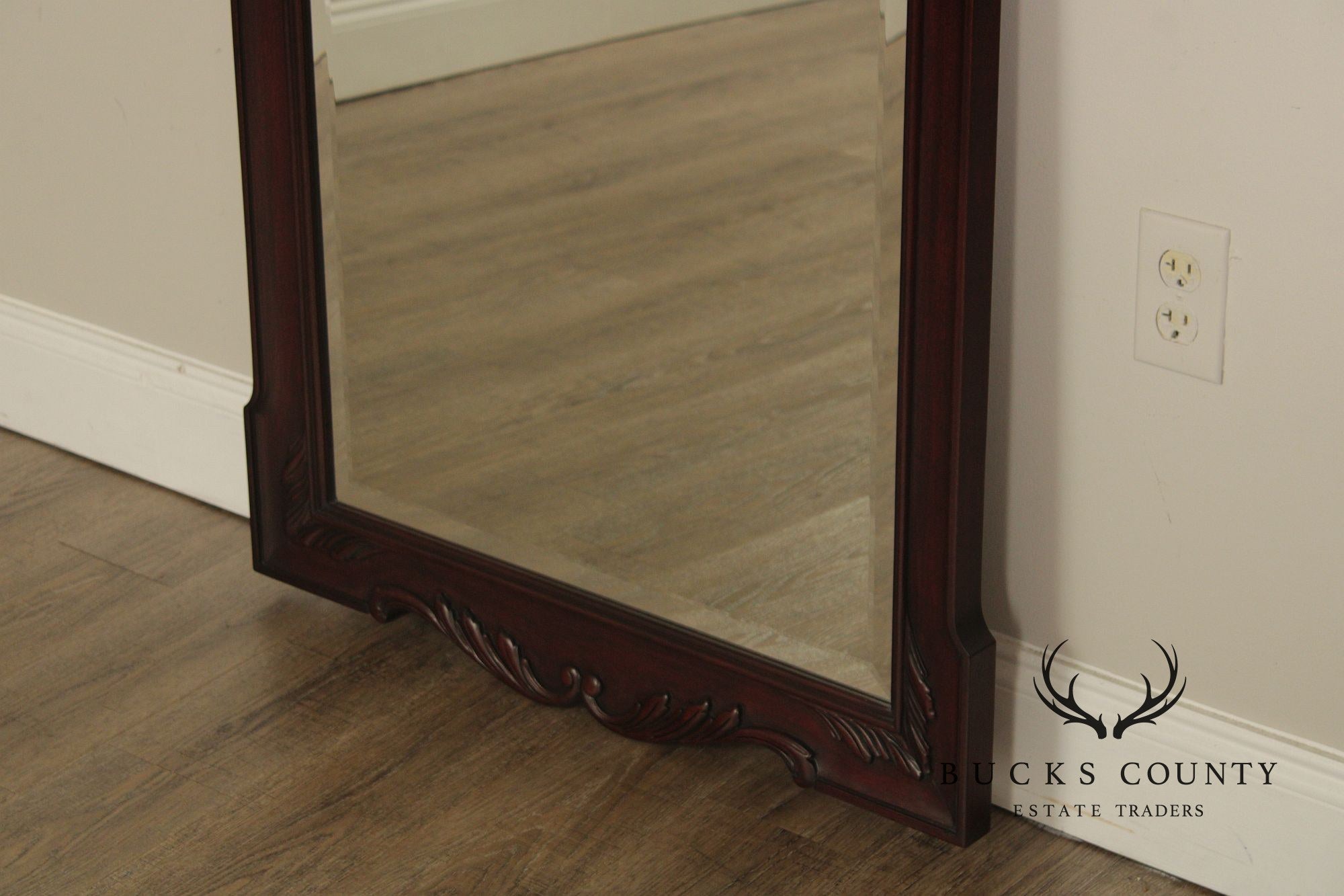 Henkel Harris Carved Frame Arched Mahogany Mirror