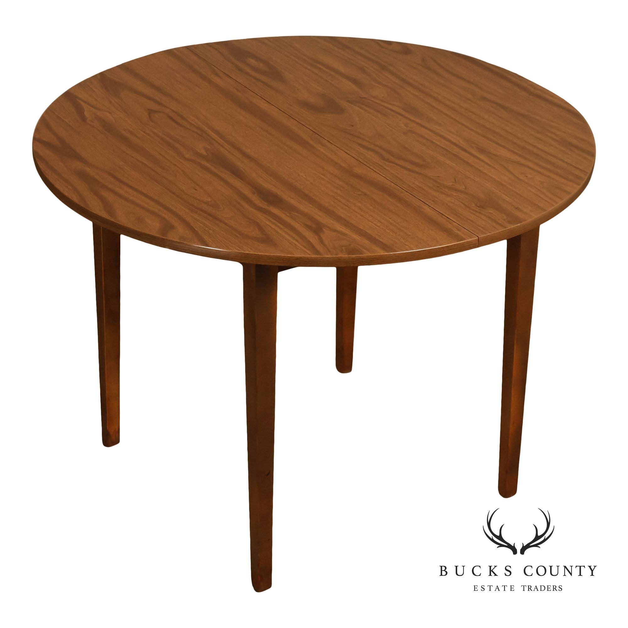 Mid Century Modern Round Expandable Dining Table