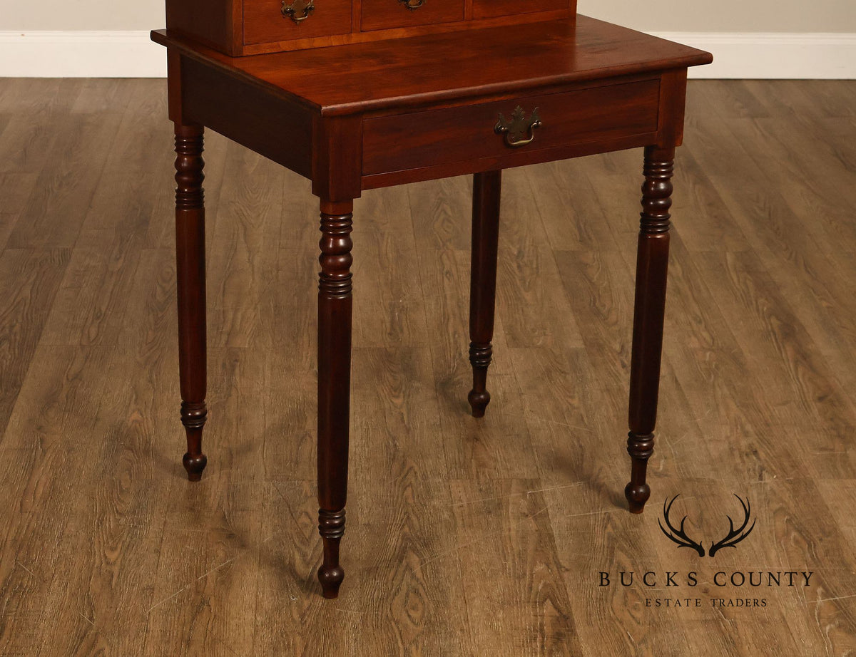 Antique Walnut Two-Part Writing Desk With Cubbyhole Organizer