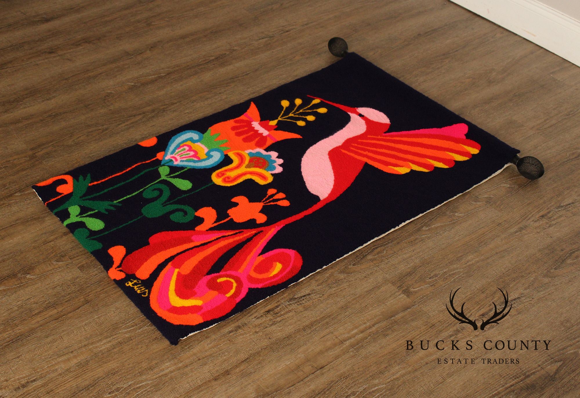 Luis Montiel Folk Art Hummingbird Tapestry