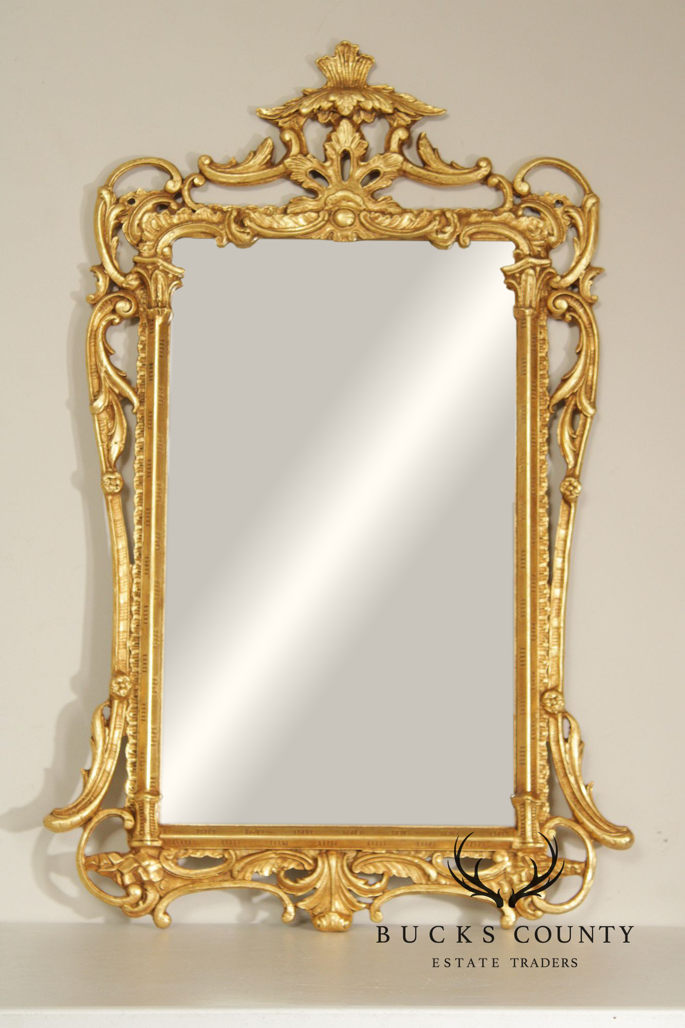 Friedman Brothers Rococo Chippendale Style Giltwood Wall Mirror