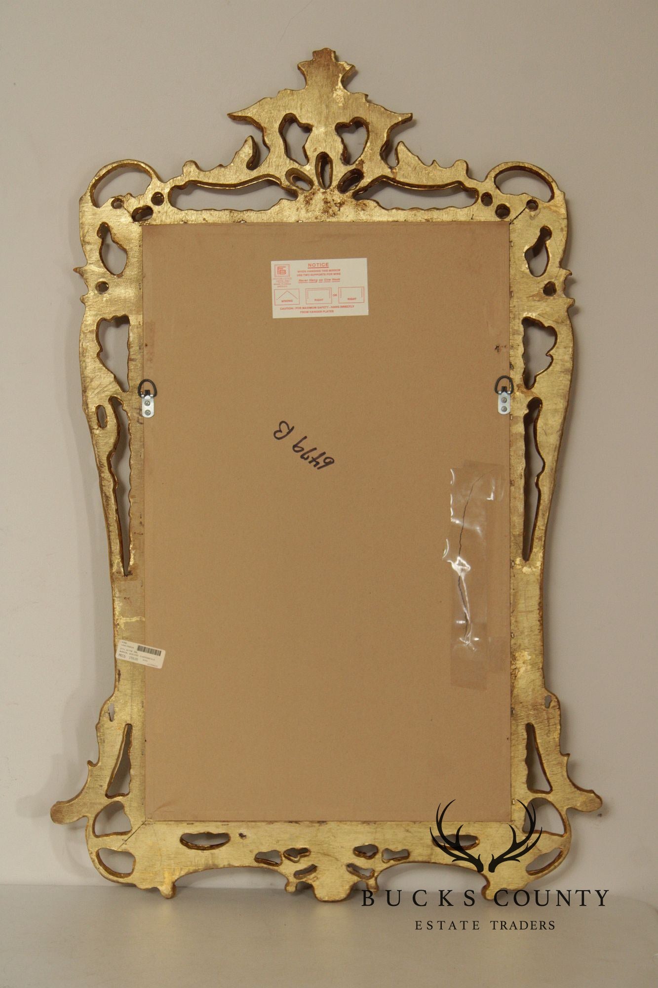 Friedman Brothers Rococo Chippendale Style Giltwood Wall Mirror