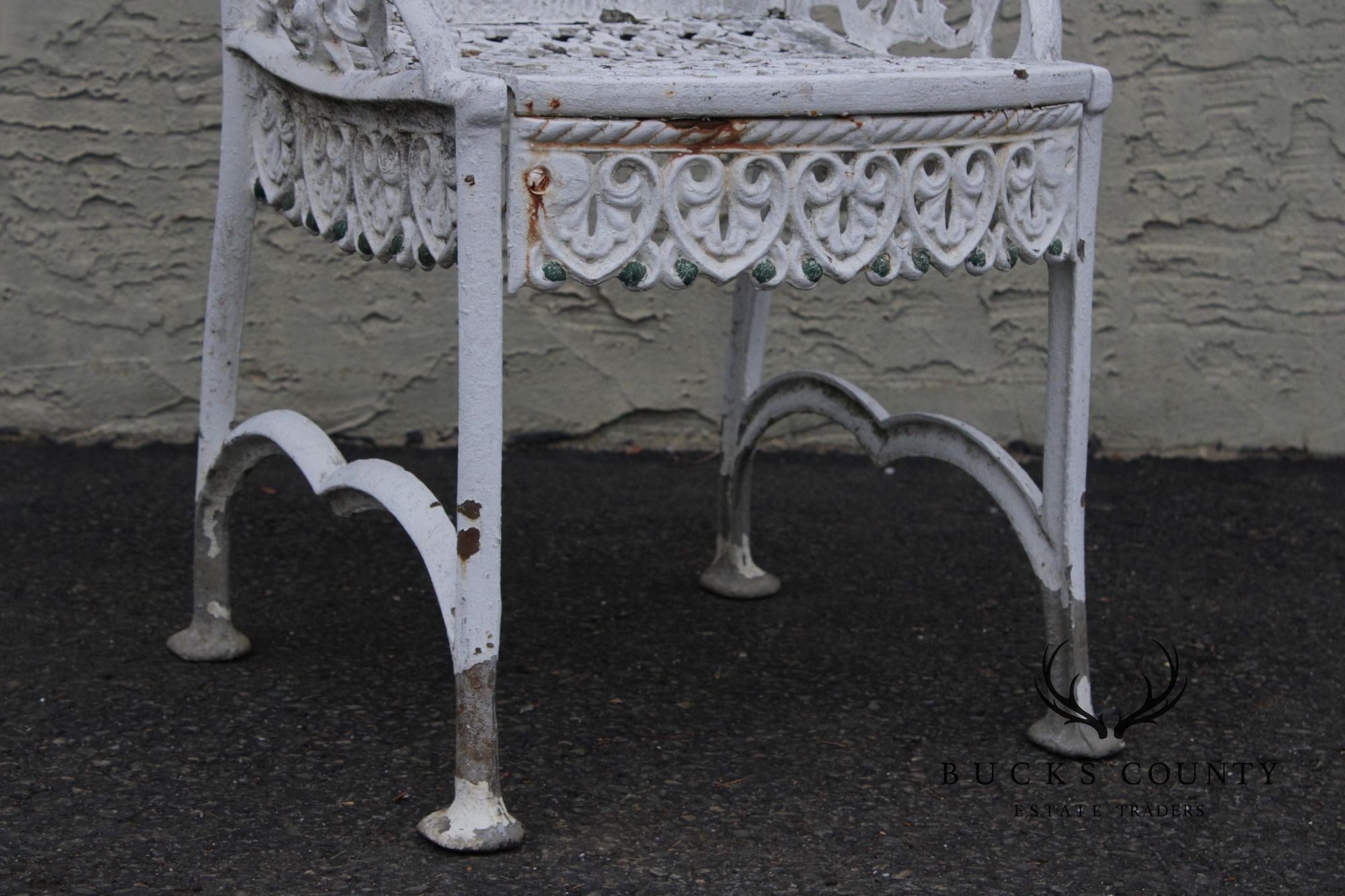 Antique Gothic Revival Cast Iron Garden Chair