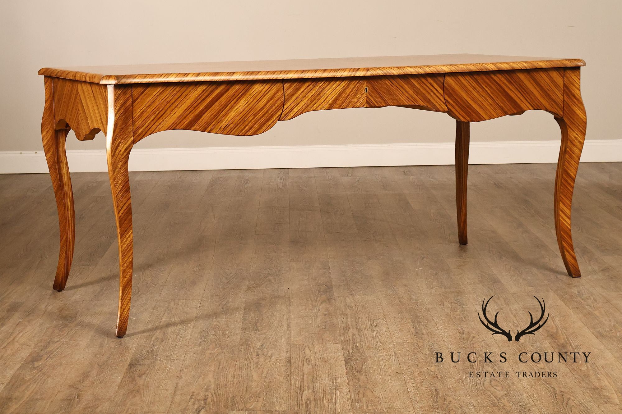 William Switzer Louis XV Zebrawood Bureau Plat Writing Desk